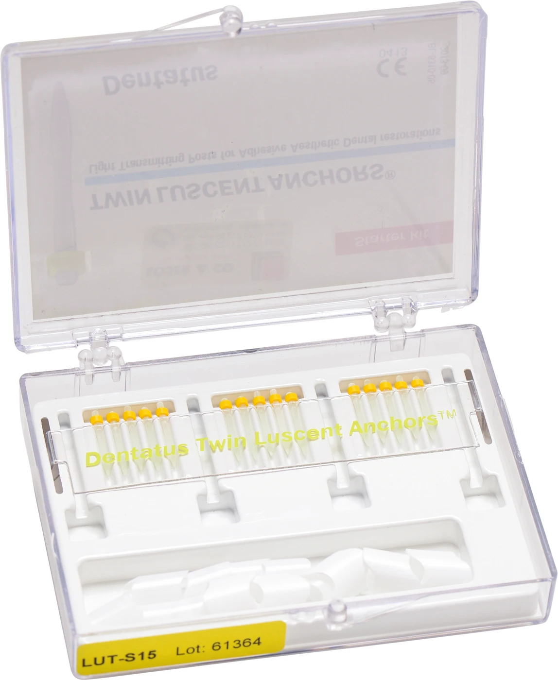 Twin Luscent Anchors® Wurzelstifte Packung 15 Stück Größe S, gelb, 15 Stumpfaufbauhülsen