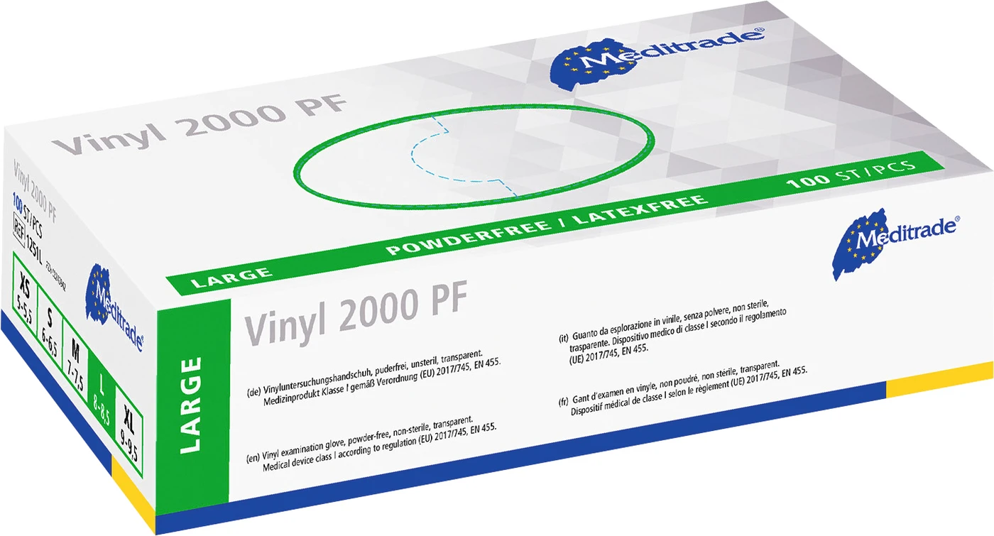 Vinyl 2000 PF Packung 100 Stück puderfrei, weiß, L