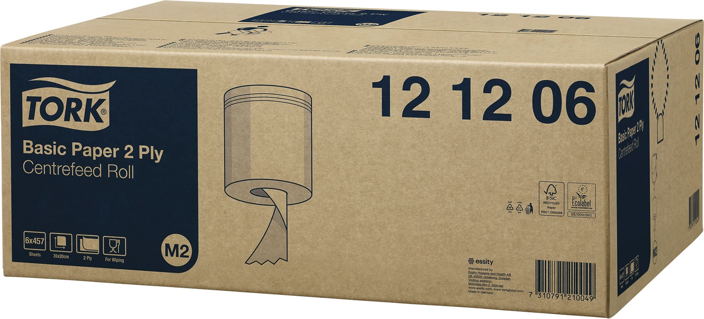 TORK® Standard Papierwischtücher M2 System Packung 6 Rollen 2-lagig, weiß