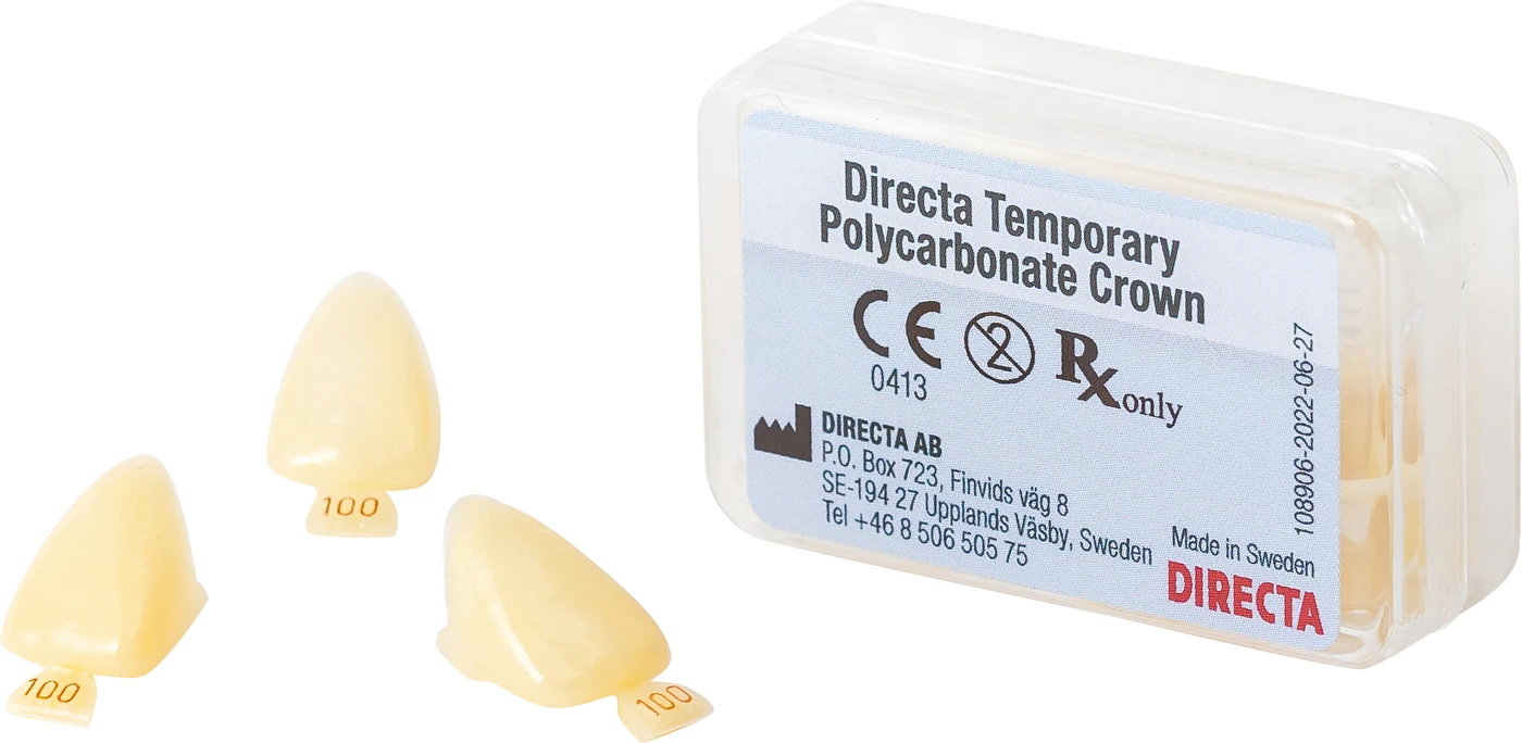 DIRECTA Provisorische Polycarbonat-Kronen Packung 5 Stück transluzent, Nr. 10 DIRECTA Provisorische Polycarbonat-Kronen Packung 5 Stück transluzent, Nr. 10