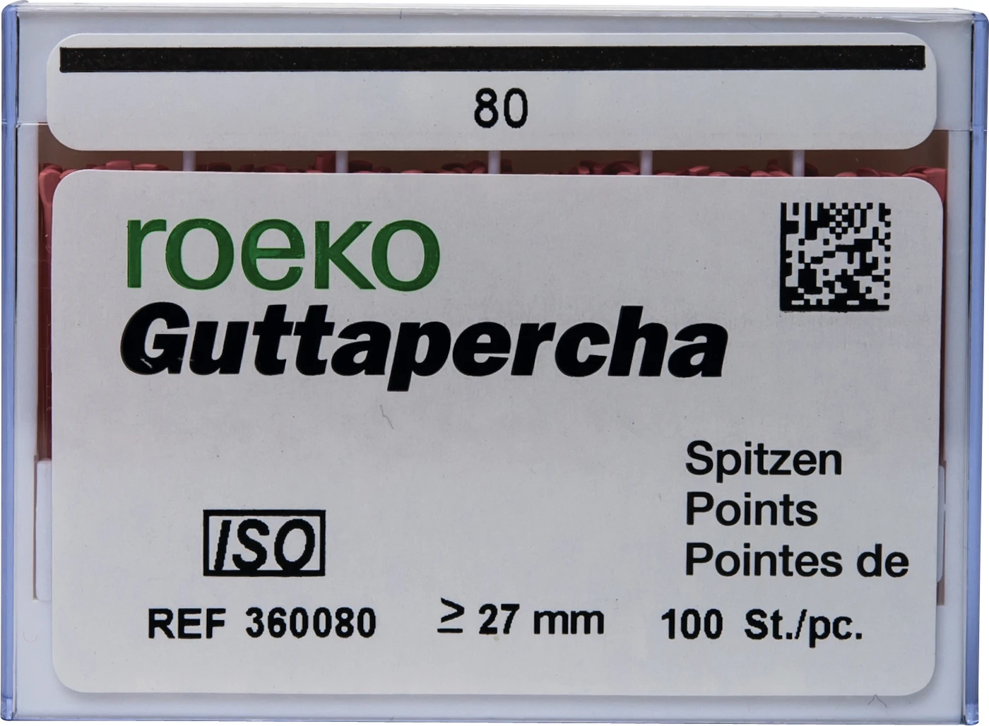 roeko Guttapercha Spitzen Packung 100 Stück ISO 080