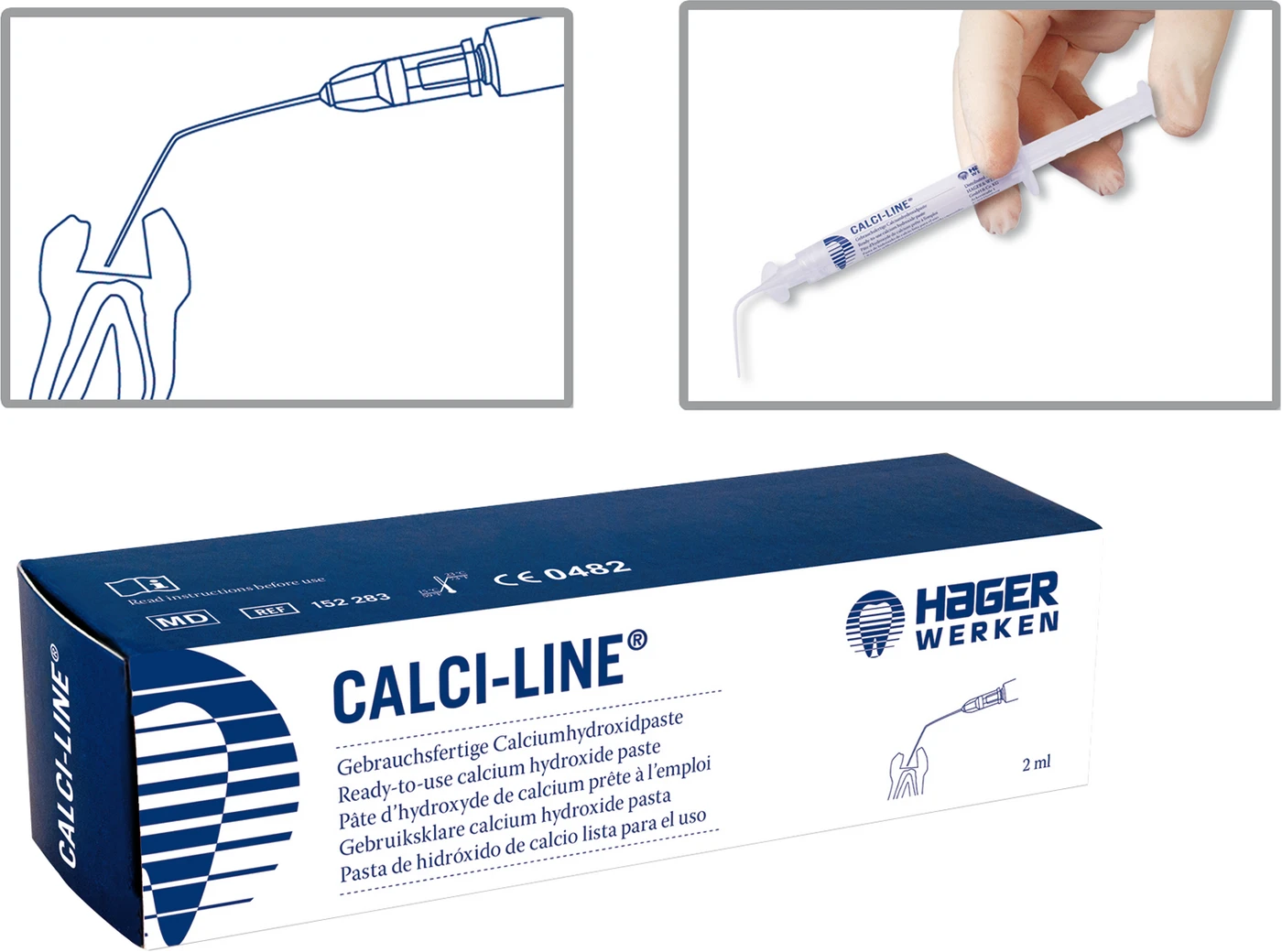 Calci-Line® Packung 2 ml Spritze, 5 Kanülen