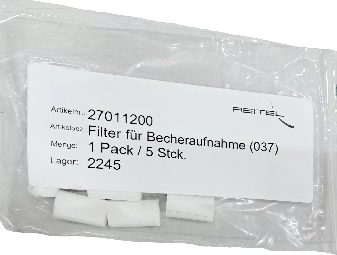 Filter für Becheraufnahme Packung 5 Stück