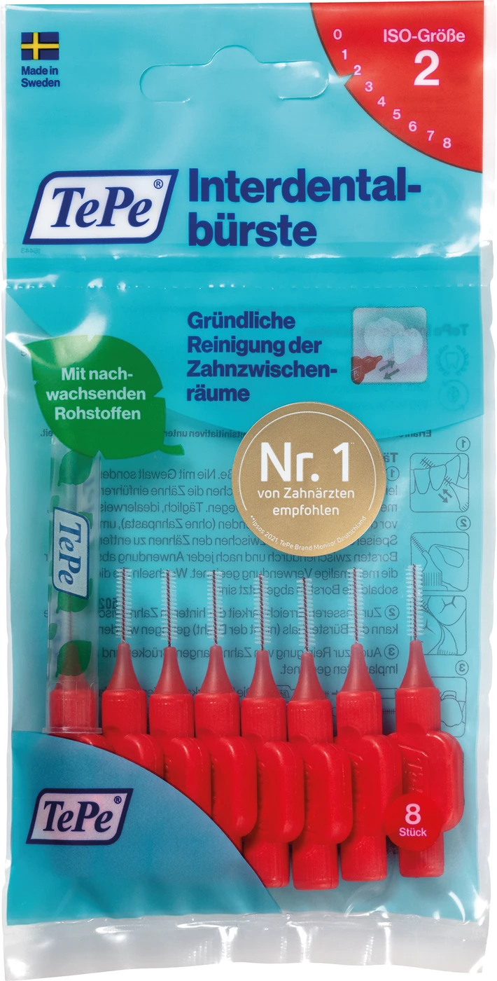 TePe® Interdentalbürsten Original Packung 8 Stück rot, Ø 0,5 mm