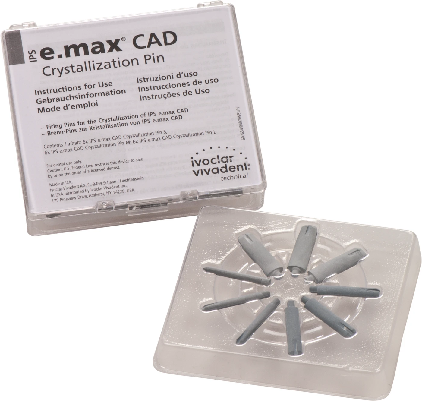 IPS e.max® CAD Crystallization Pins Packung 9 Stück (3 x S, 3 x M, 3 x L)