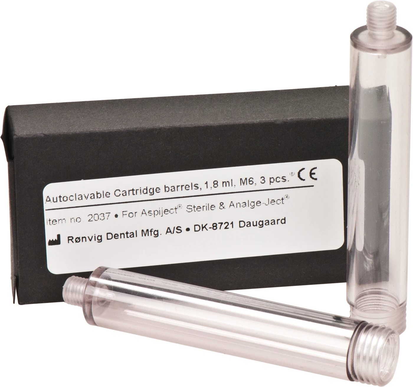 ASPIJECT® Packung 3 x transparente Kunststoff-Schraubhülsen für Aspiject SIS, autoklavierbar