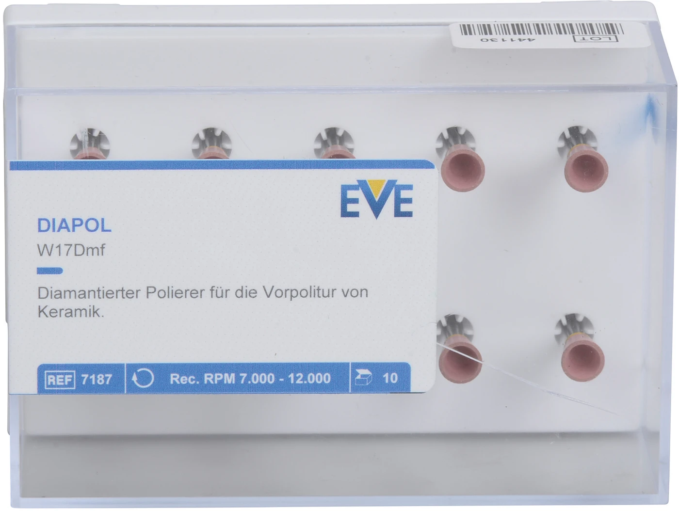 EVE DIAPOL® Packung 10 Stück rosa mittel, RA, Figur Kelch, 6 x 7,5 mm