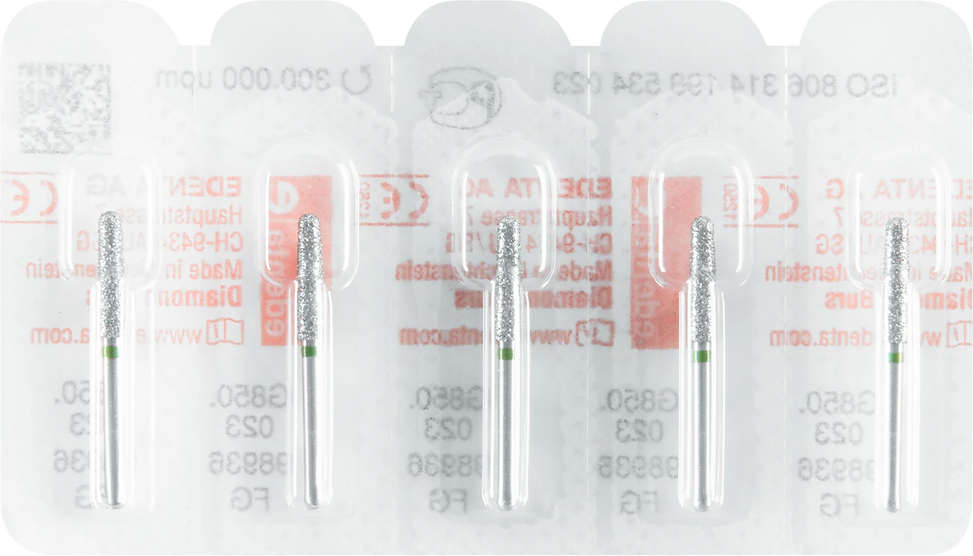 Diamanten 850 Packung 5 Stück grün grob, FG, Figur 199 Konus rund, 10 mm, ISO 023