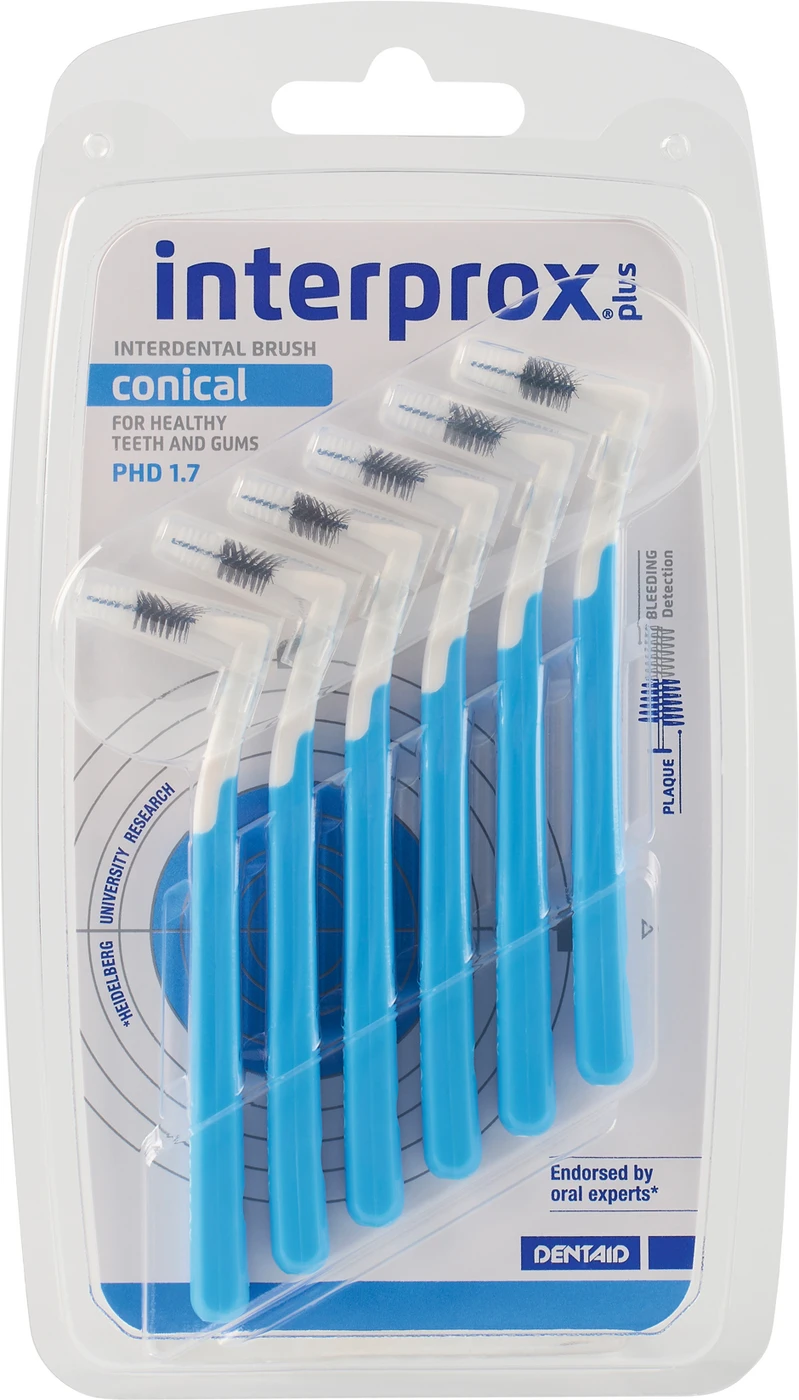 interprox® plus Packung 6 Stück blau, Ø 1,7 mm, conical interprox® plus Packung 6 Stück blau, Ø 1,7 mm, conical