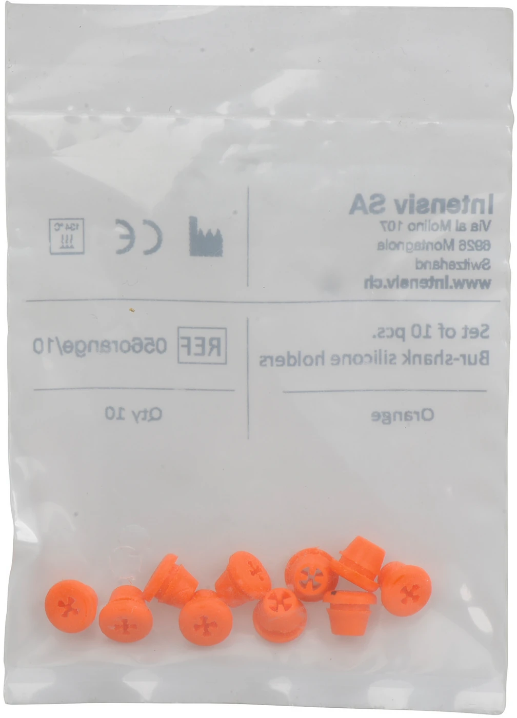 Silikonhalter Packung 10 Stück orange, 08 µm