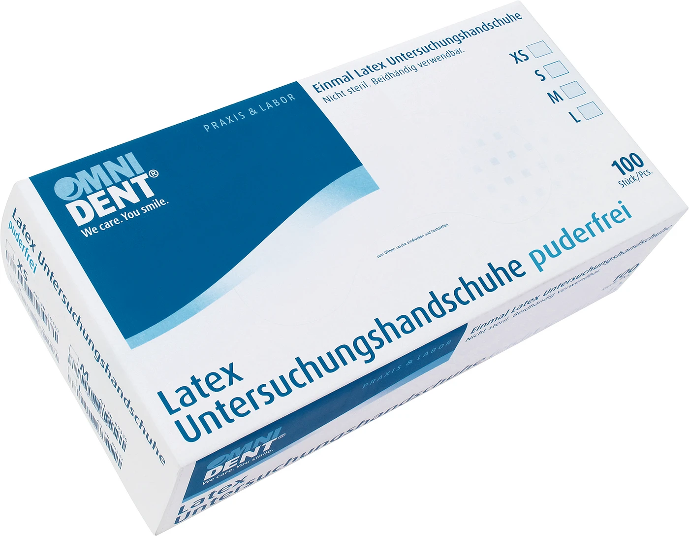 Omni Latex-Untersuchungshandschuhe puderfrei Packung 100 Stück puderfrei, L