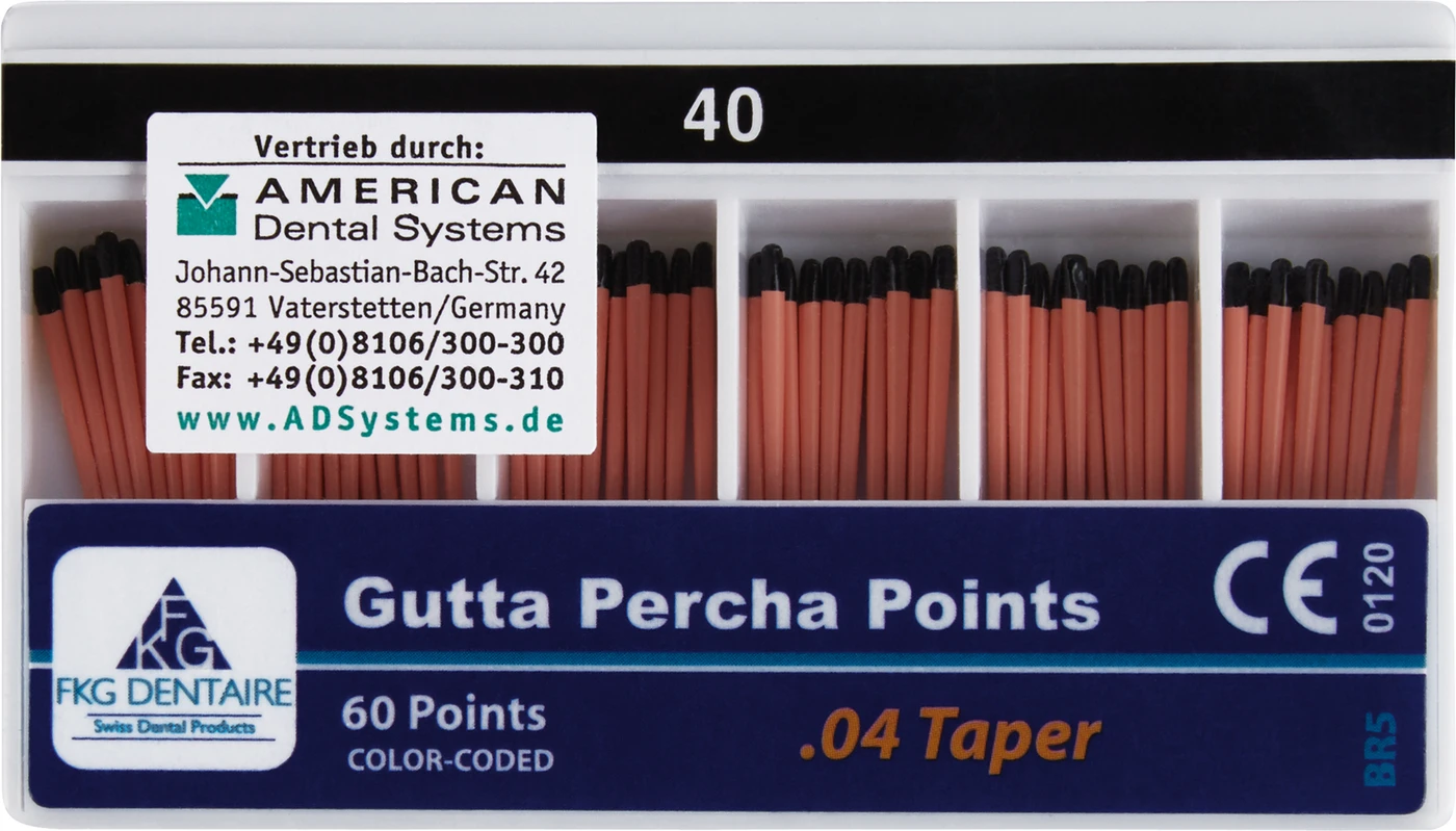 FKG Gutta Percha Packung 60 Stück Taper.04 ISO 040