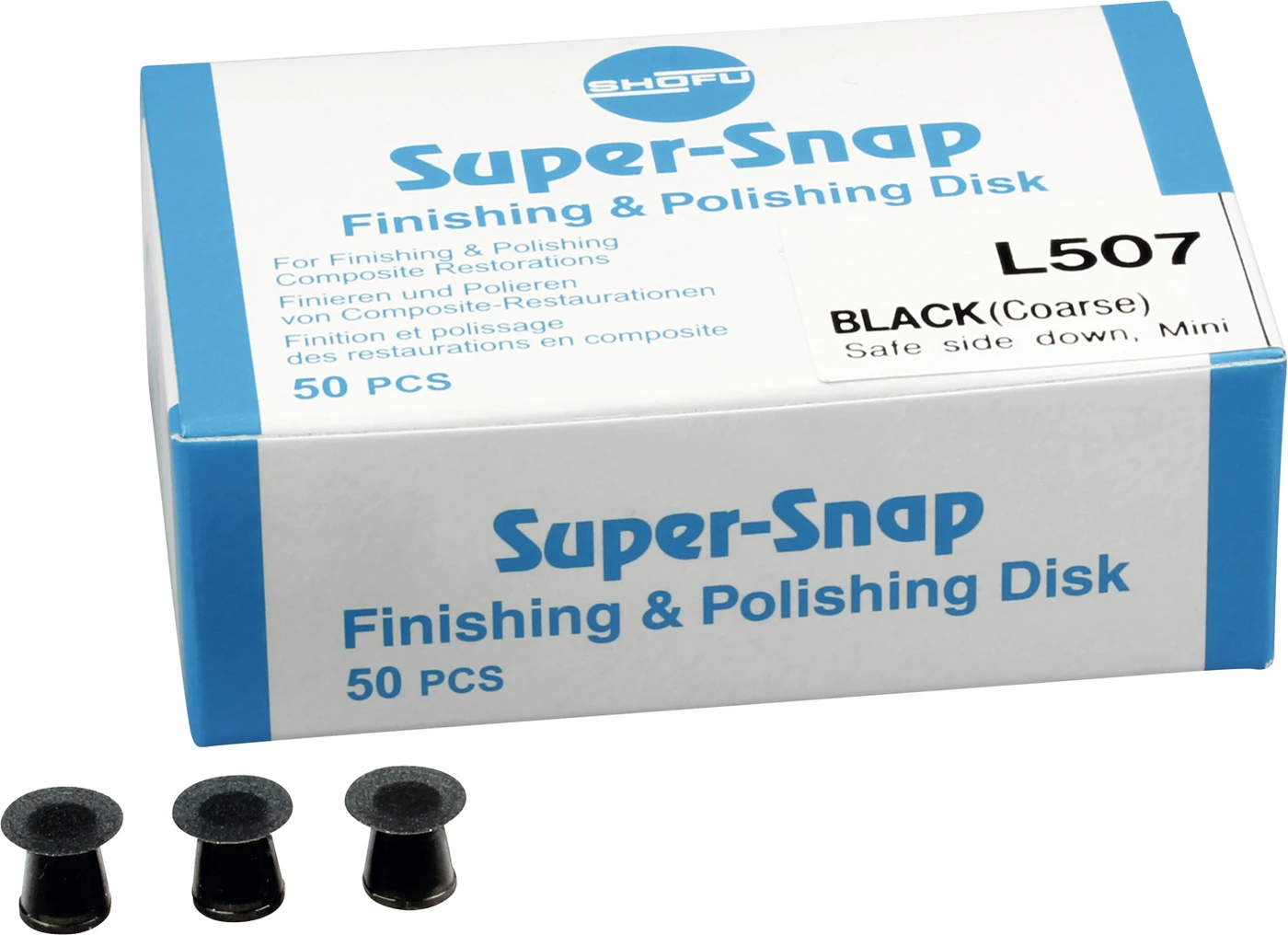 Super-Snap® Nachfüllpackung 50 Scheiben, schwarz, Körnung grob, mini