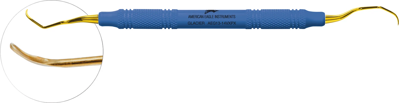 Glacier™ Gracey Standard Stück blau, 13-14, posterior distal, XP² Technology™, mit Kunststoffgriff