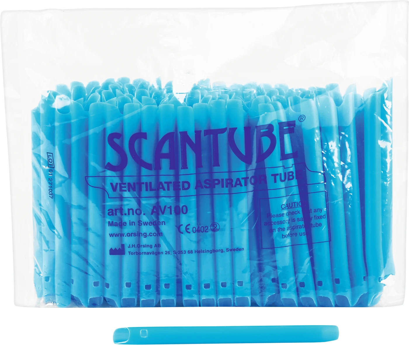 Scantube® Vent Packung 100 Saugschläuche blau, 145 mm