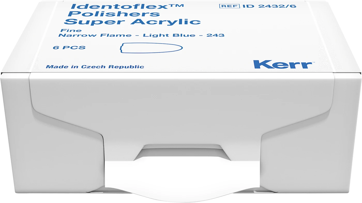 Identoflex™ Super Acrylic Polishers Packung 6 Stück HP, hellblau fein, Flamme schmal