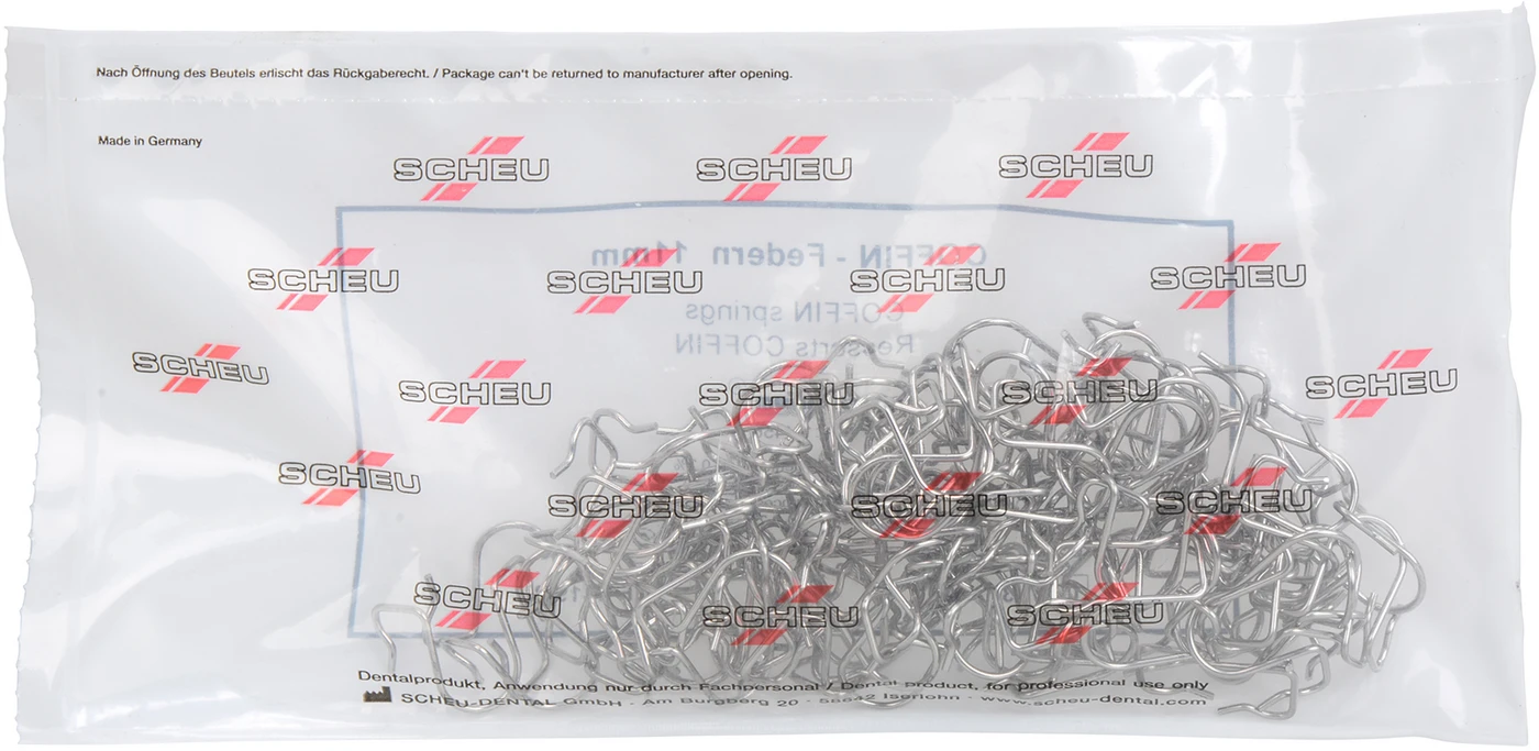 Drahtelemente (vorgefertigt) Packung 100 Coffin-Federn, h = 11 mm