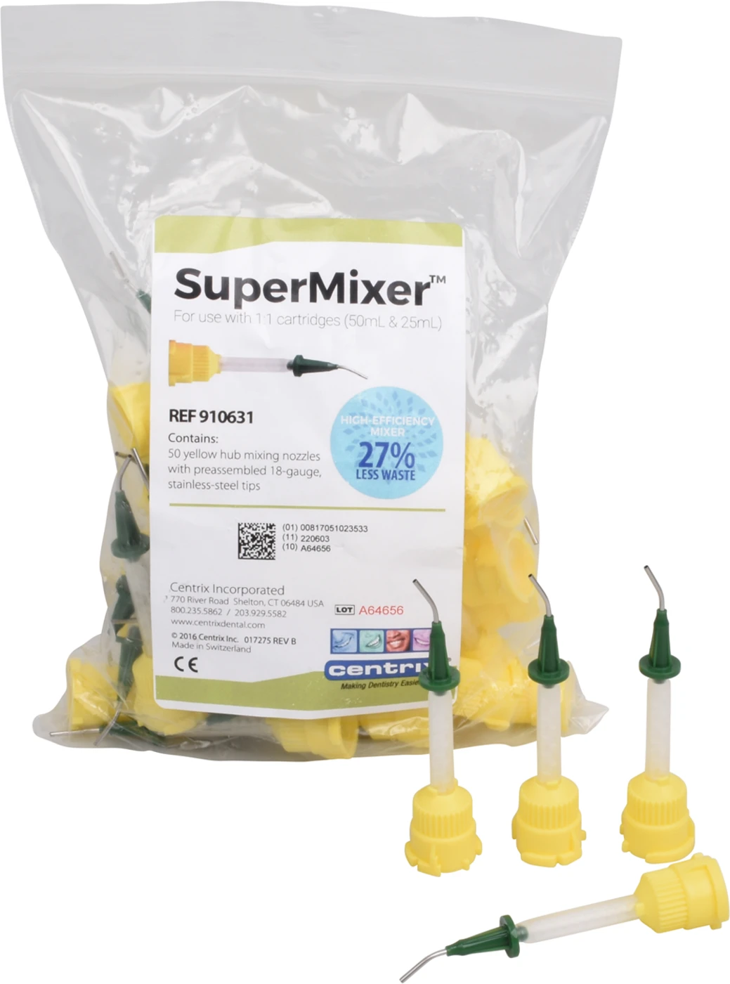 SuperMixer™ Packung 50 Stumpfaufbau Combo-Düsen gelb