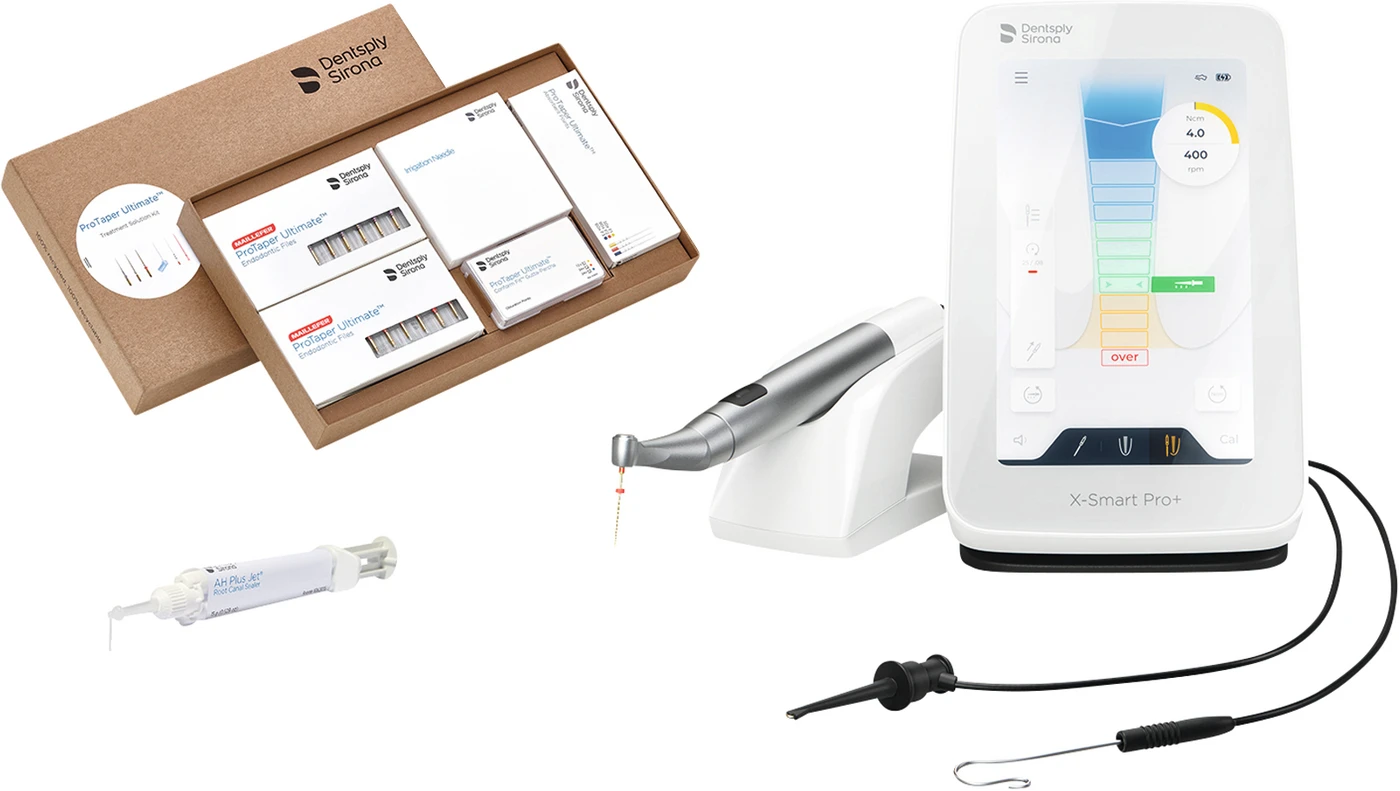 X-Smart® Pro+ Kit 1 X-Smart Pro+, 1 ProTaper Ultimate Kit, 1 AH Plus Jet Starter Kit