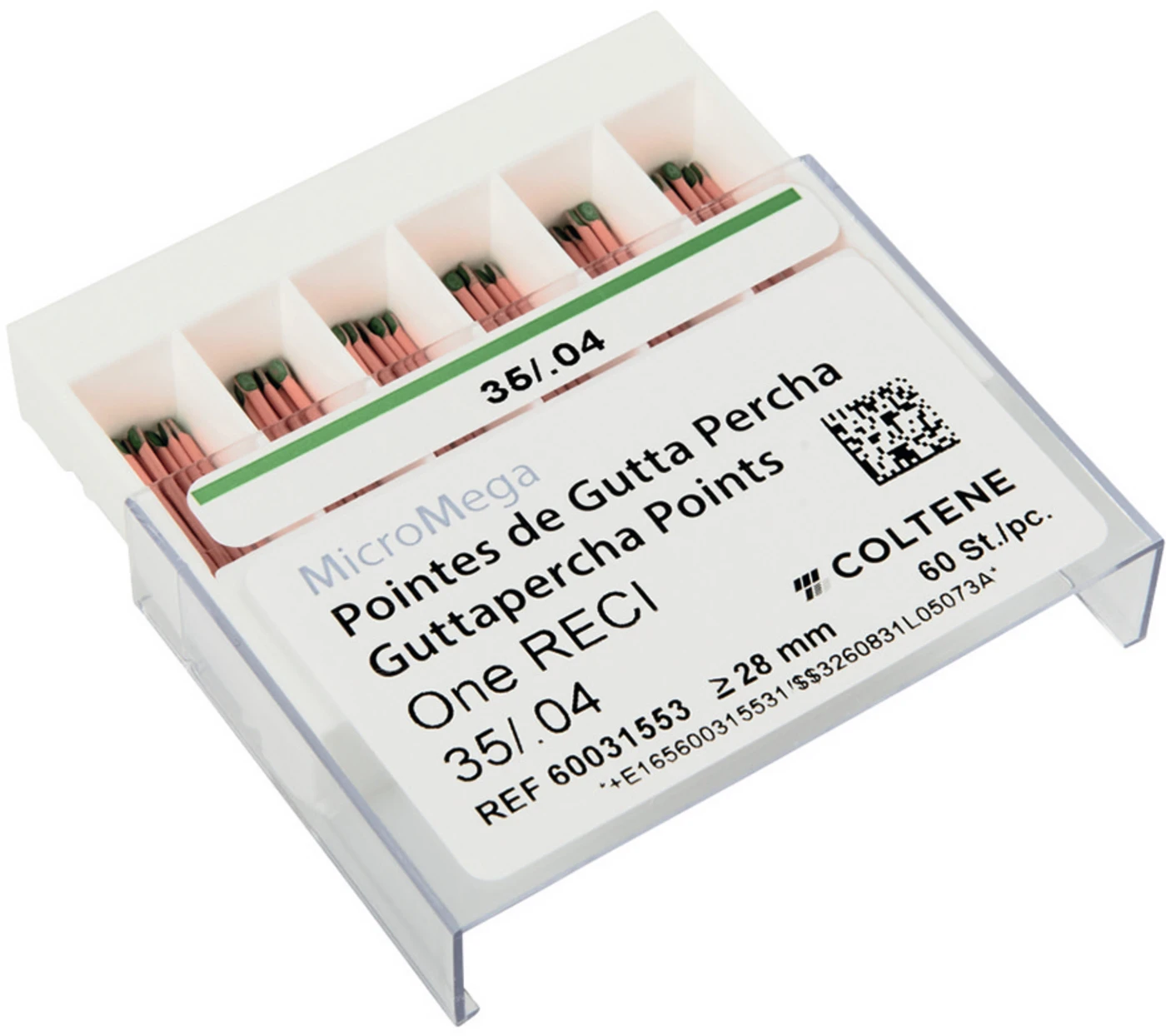 One RECI™ Guttapercha-Spitzen Packung 60 Stück Taper.04 ISO 035