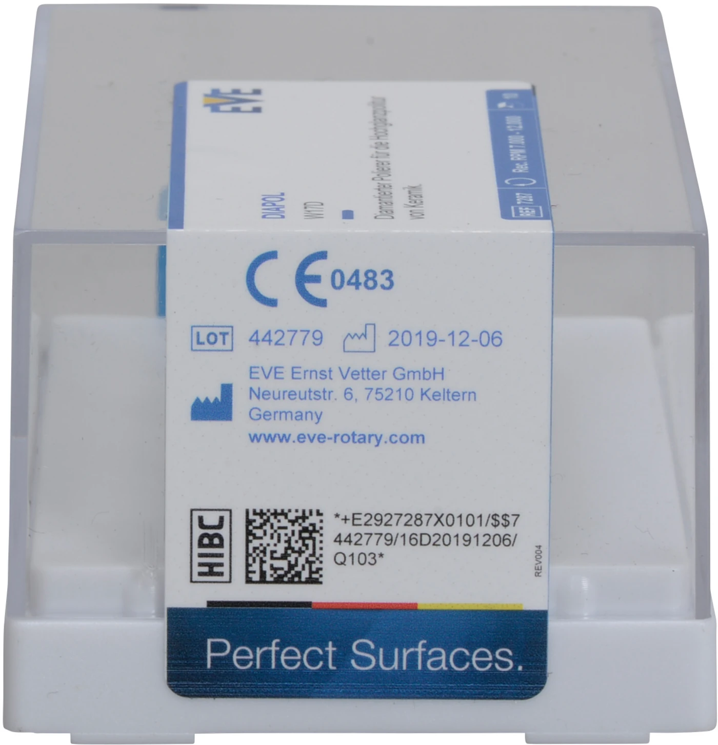 EVE DIAPOL® Packung 10 Stück grau fein, RA, Figur Kelch, 6 x 7,5 mm