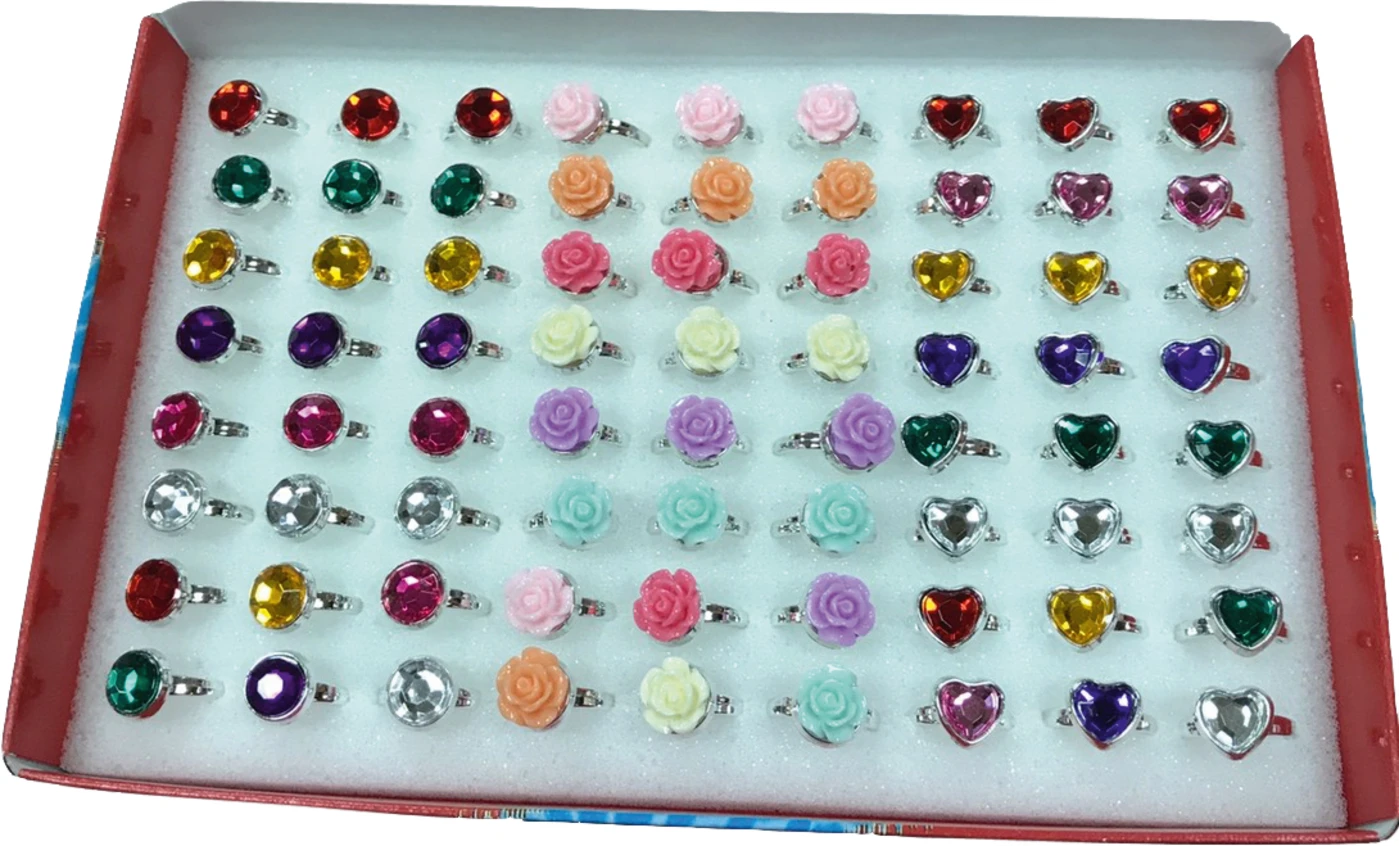 Ringe mit Herz und Blume Packung 72 Stück