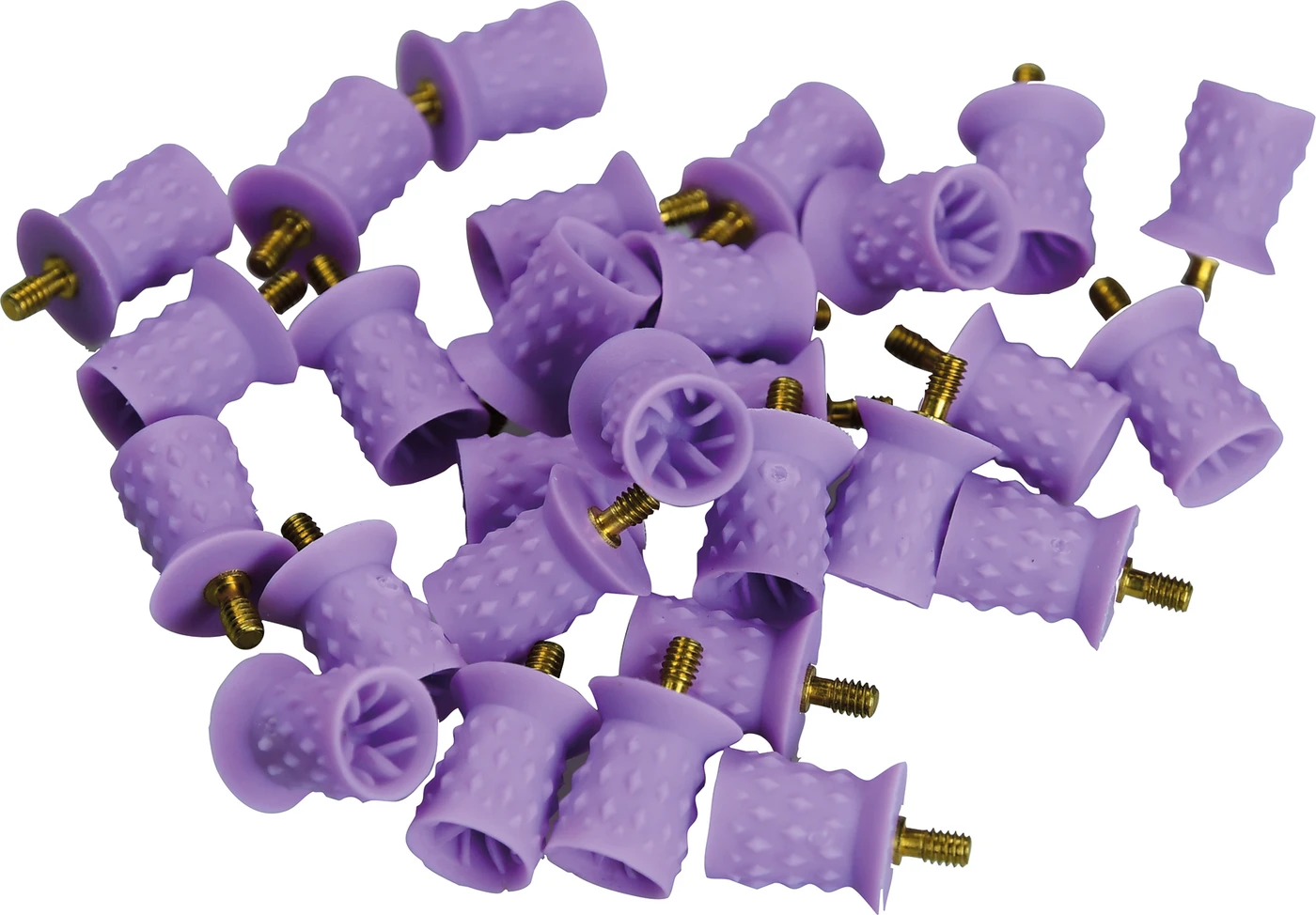 Farbige Prophy Cups Packung 30 Stück violett spiralförmig, weiches Gummi, Screw-Type