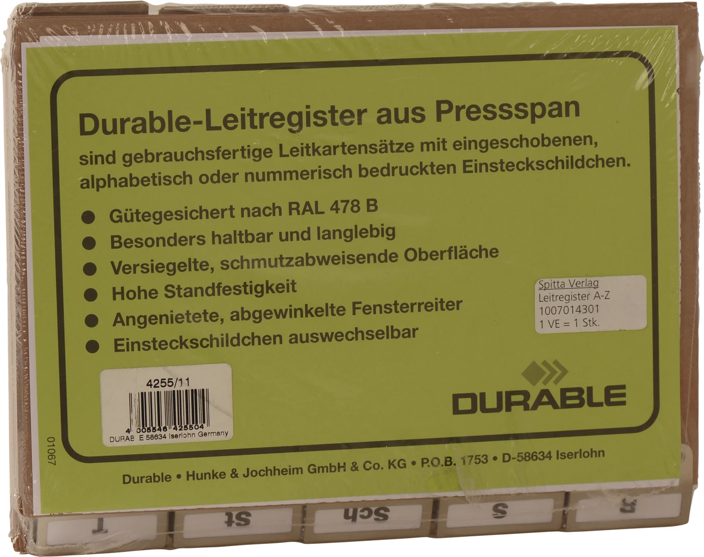 Leitregister A - Z für Karteikarten Stück