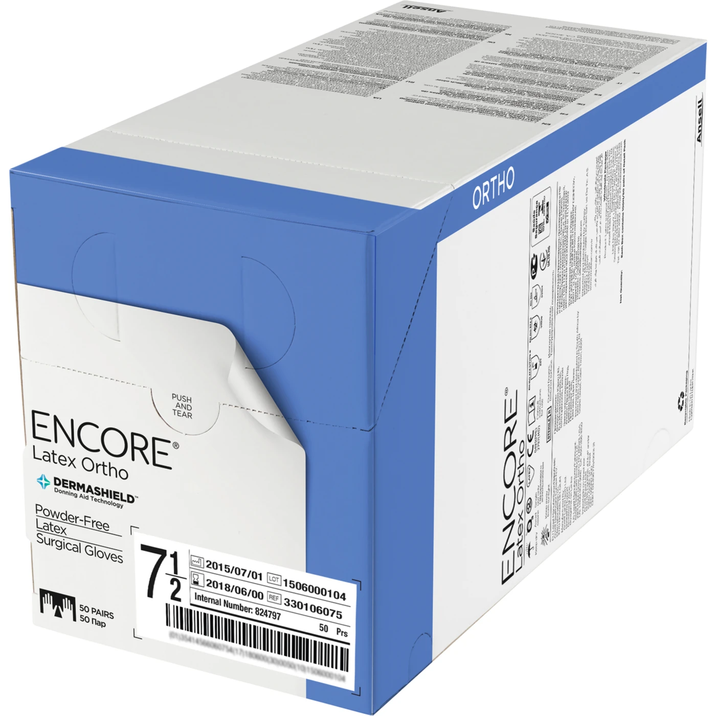 ENCORE® Latex Ortho Packung 50 Paar puderfrei, braun, Größe 6