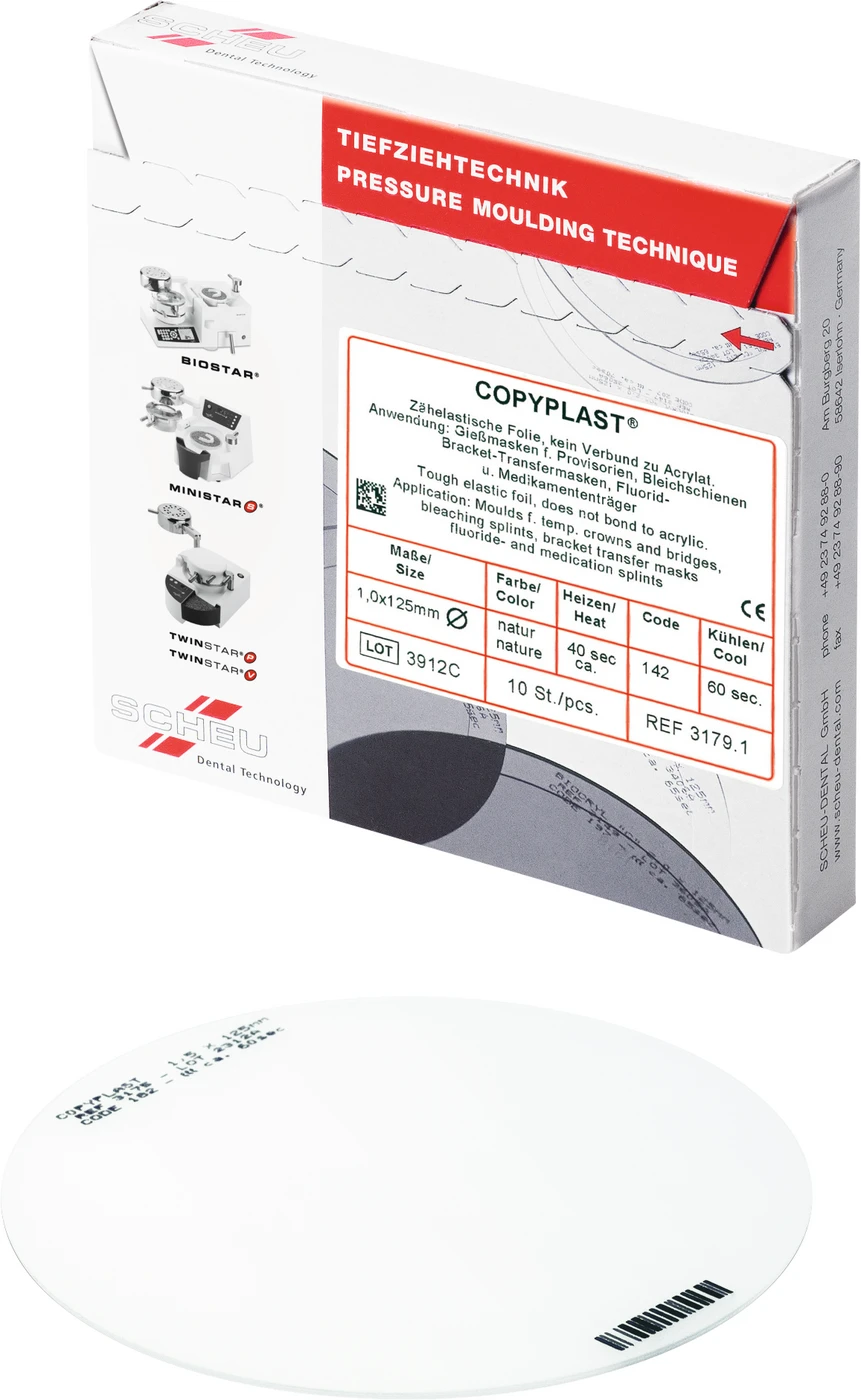 COPYPLAST® Packung 100 Stück rund, Ø 125 mm, Stärke 0,5 mm