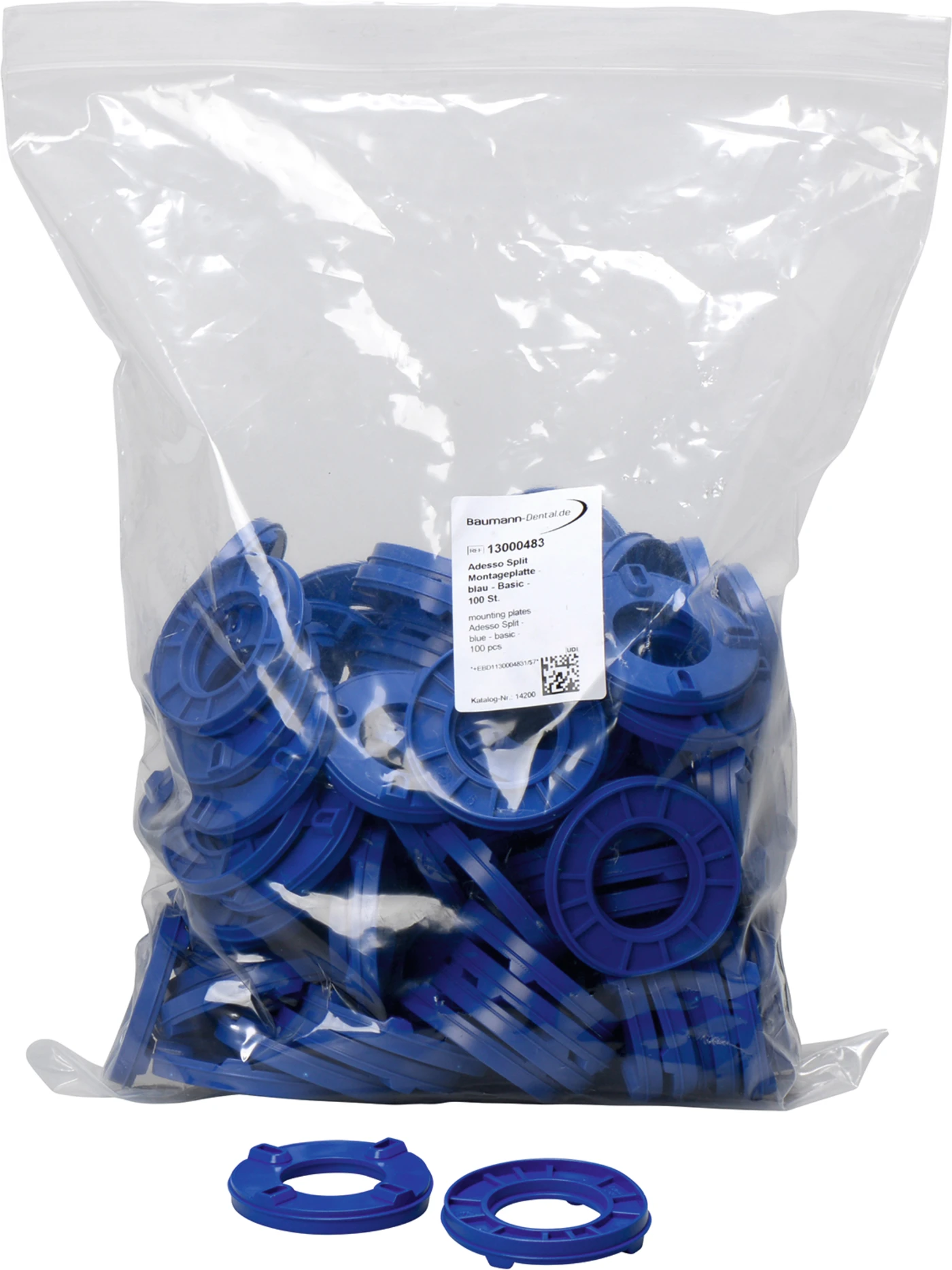 adesso Split® Montageplatten Packung 100 Stück blau, Basic