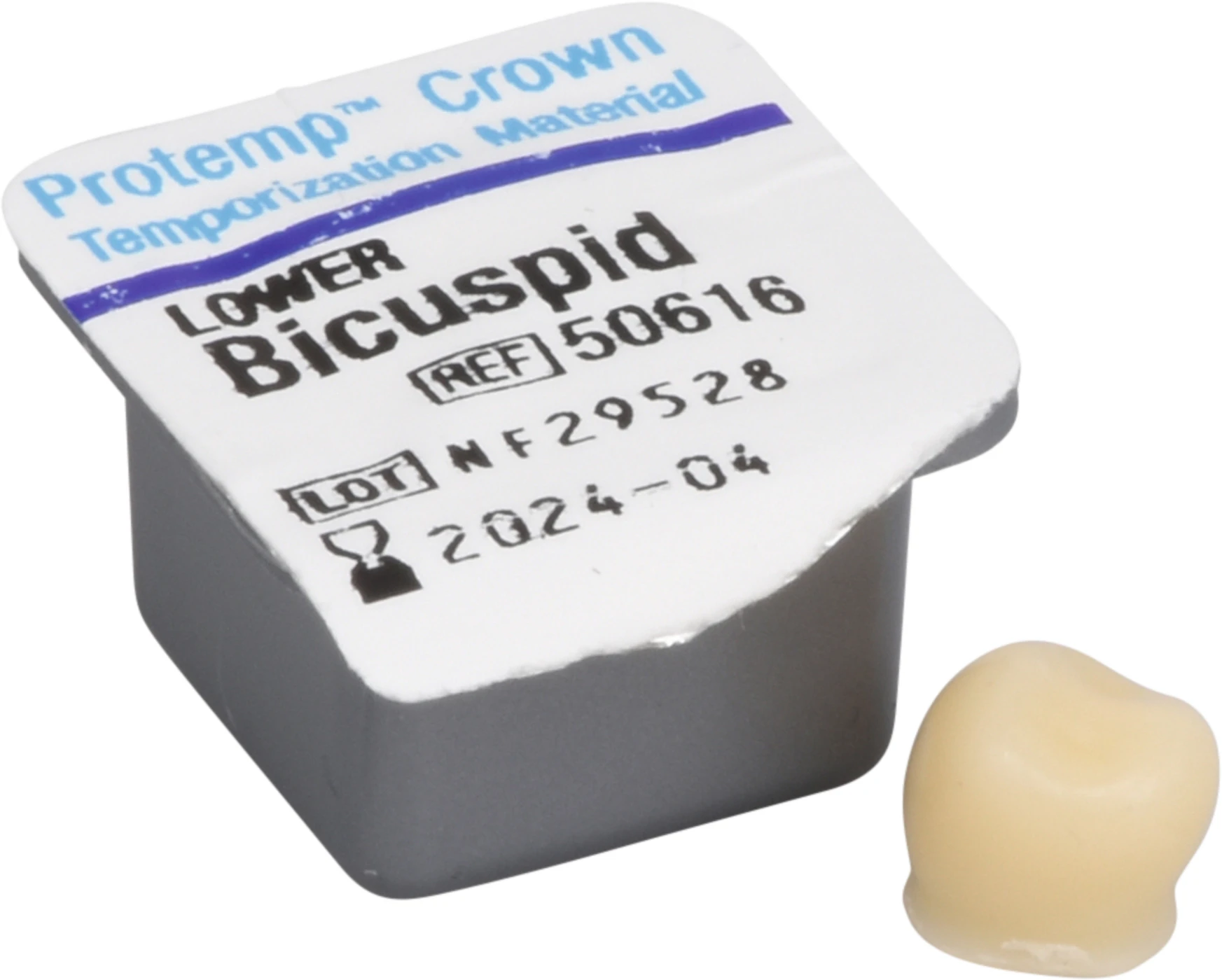 Protemp™ Crown Packung 5 Stück unterer Prämolar, 1 Stückmesslehre
