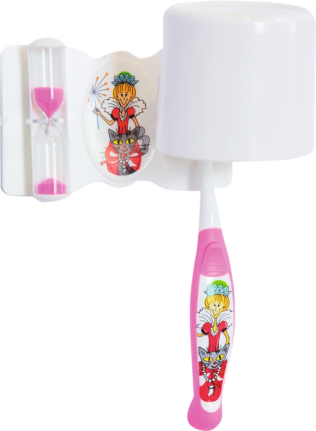Dental Set complete Packung Zahnfee (1 Zahnbürste, 1 Zahnputzuhr mit Halter 2,5 min, 1 Zahnputzbecher) pink Dental Set complete Packung Zahnfee (1 Zahnbürste, 1 Zahnputzuhr mit Halter 2,5 min, 1 Zahnputzbecher) pink