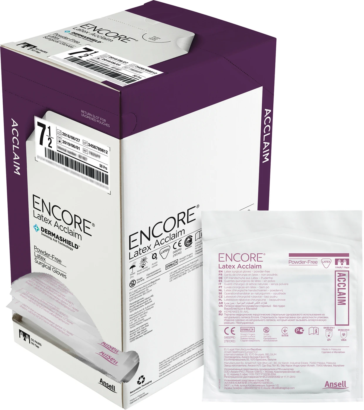 ENCORE® Latex Acclaim Packung 50 Paar puderfrei, natur, Größe 5,5