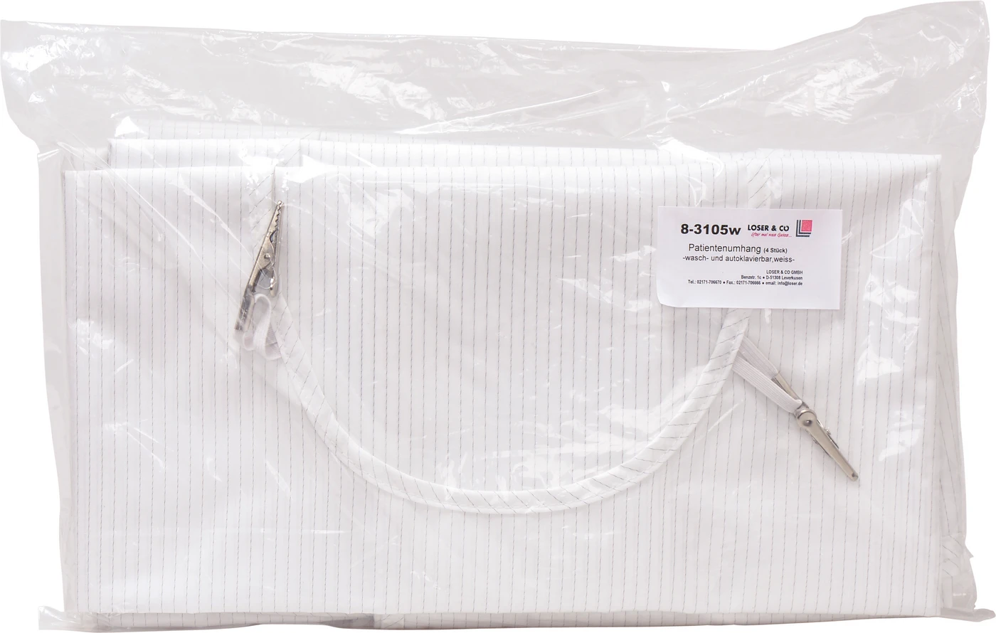 Patientenschutzumhang Packung 4 Stück weiß