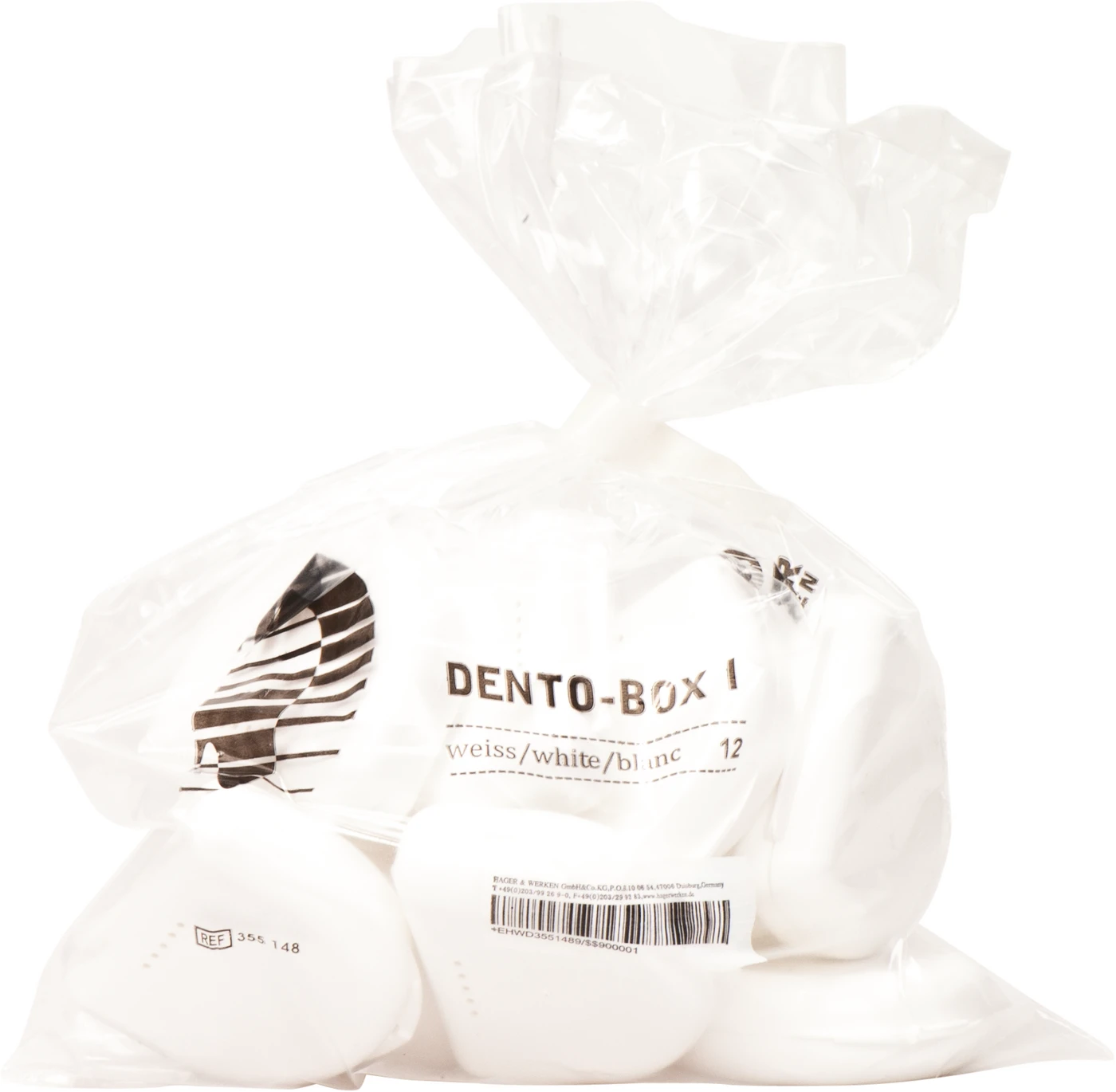 Dento Box® I + II Packung 12 Stück weiß, Größe I, 2,5 cm