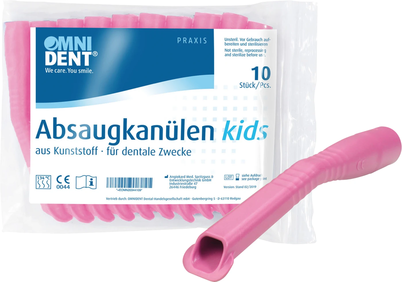 Omni Absaugkanülen Kids Packung 10 Stück rosa