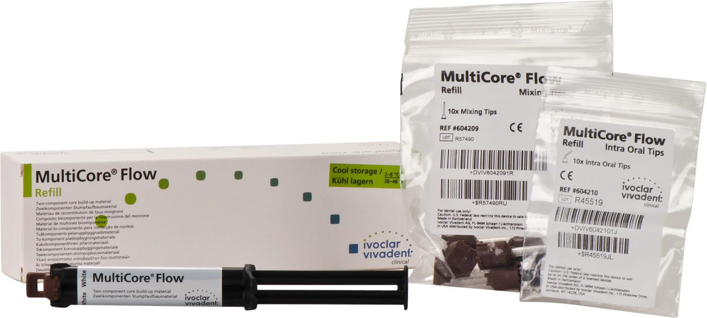 MultiCore® Flow Packung 10 g Spritze weiß, Zubehör