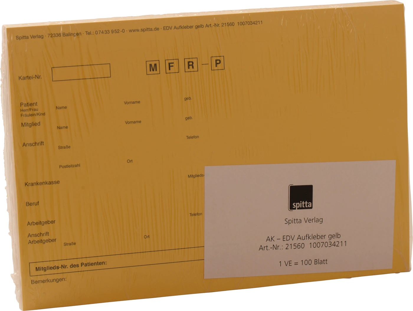 Adressaufkleber DIN A5 Packung 100 Stück gelb