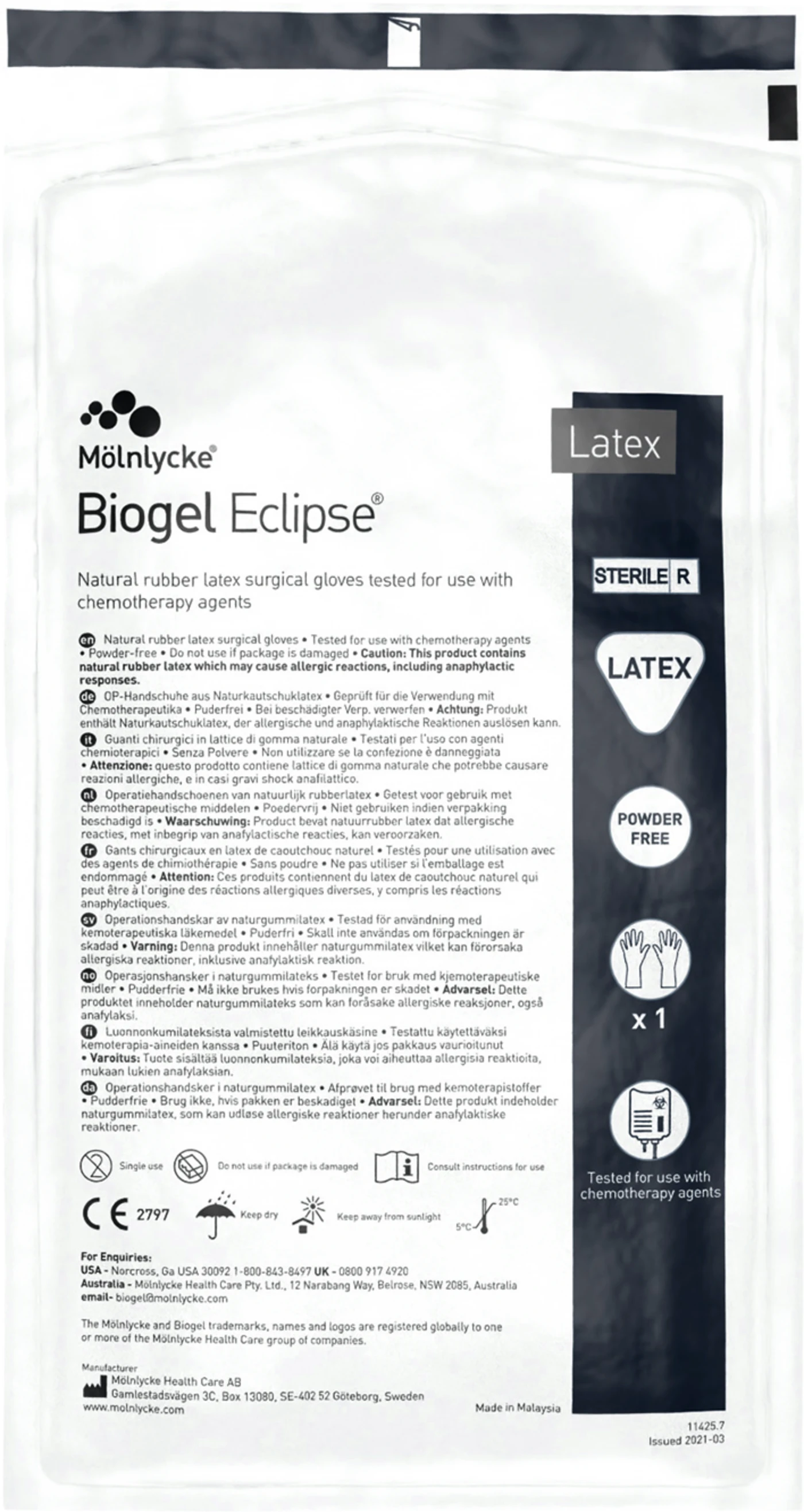 Biogel® Eclipse® Packung 50 x 4 Stück puderfrei, leicht transparent, Größe 8