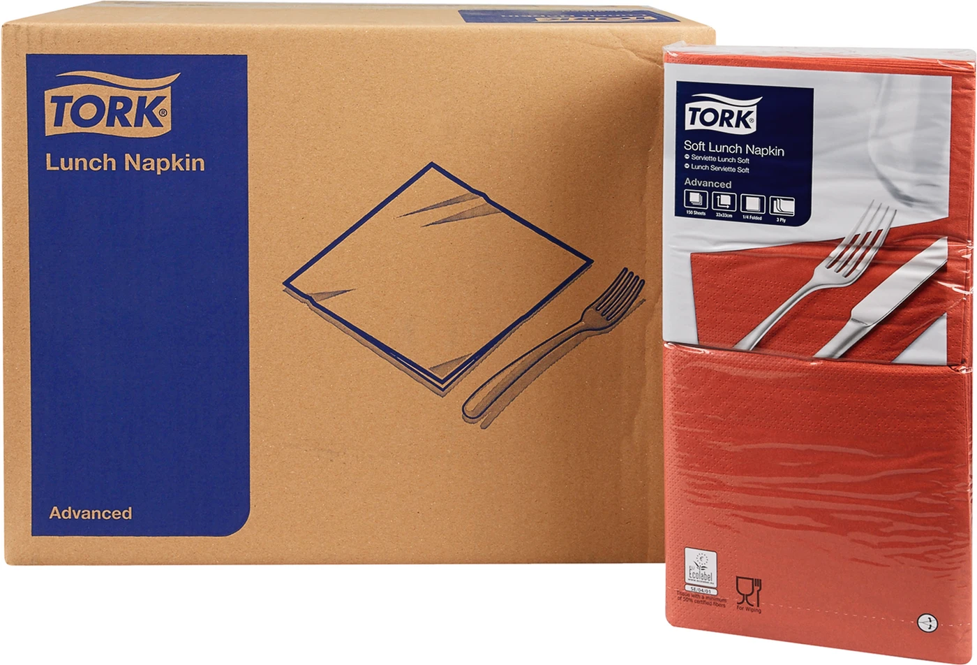 TORK® Soft Lunchservietten (1/4 Falz) Karton 10 x 150 Stück terra