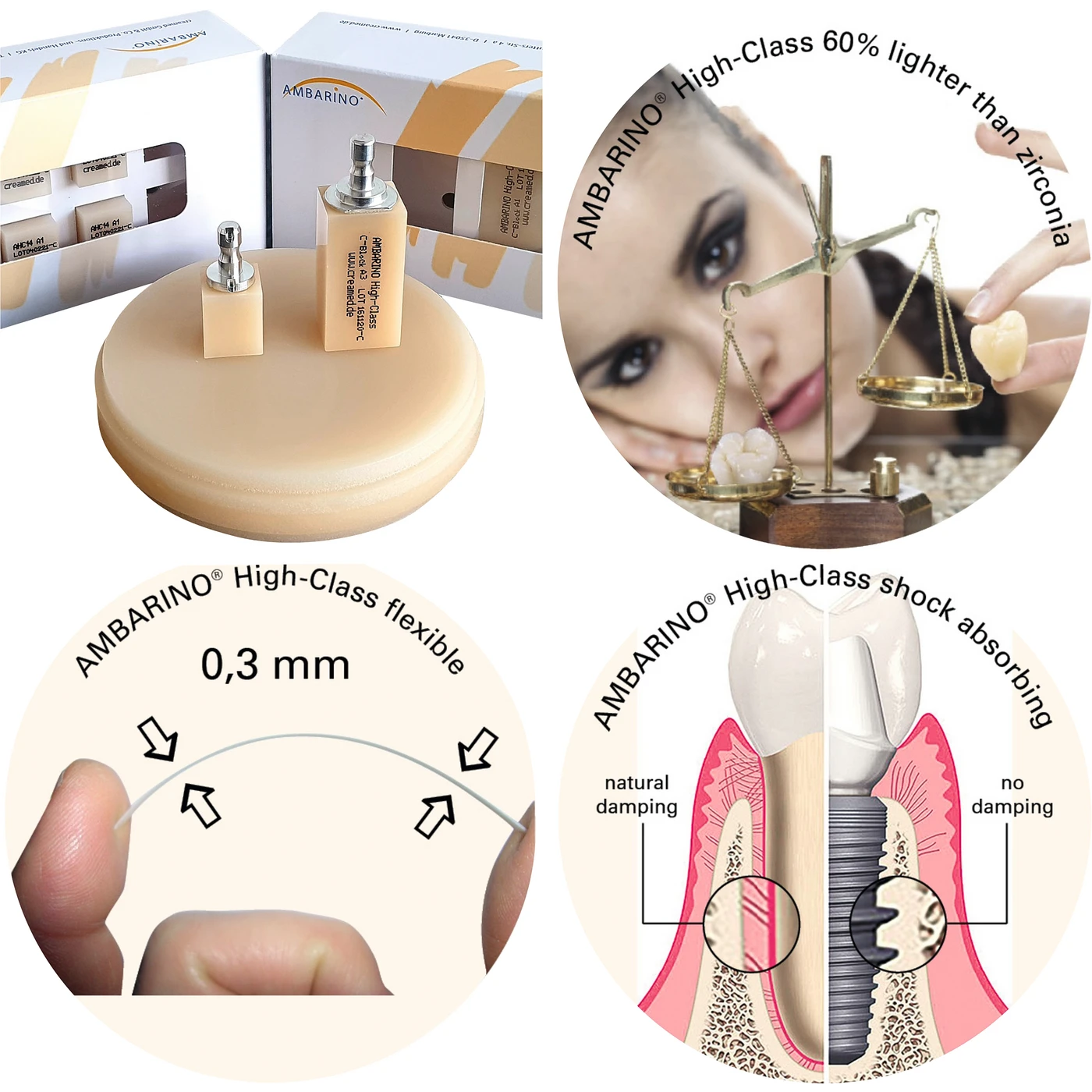 AMBARINO High-Class Stück H 15 mm, A1-MC