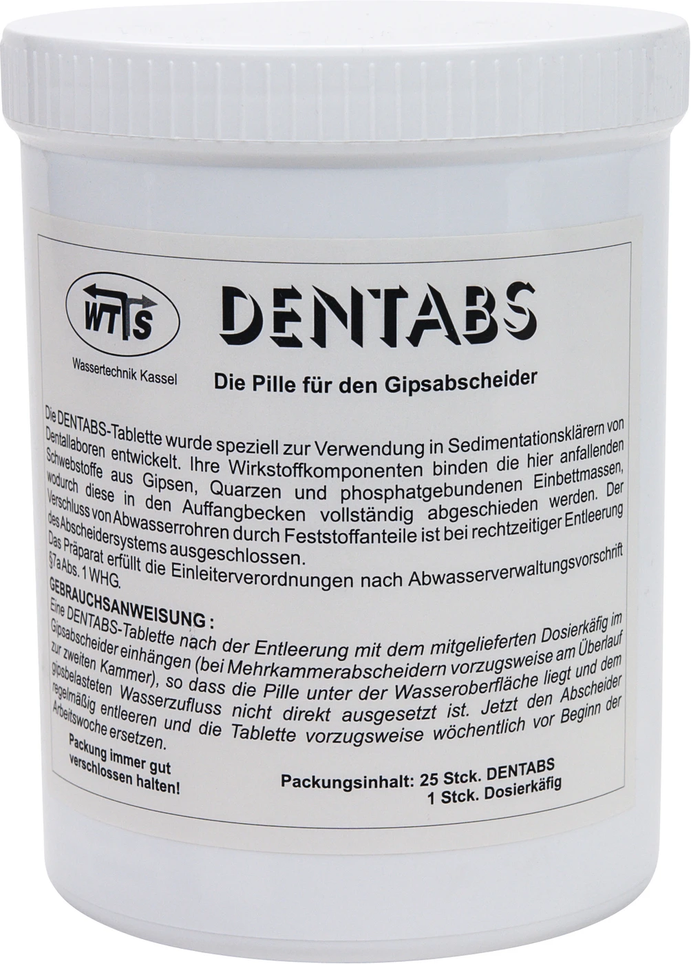 DENTABS Dose 25 x 20 g Tablette, 1 Einhängekorb