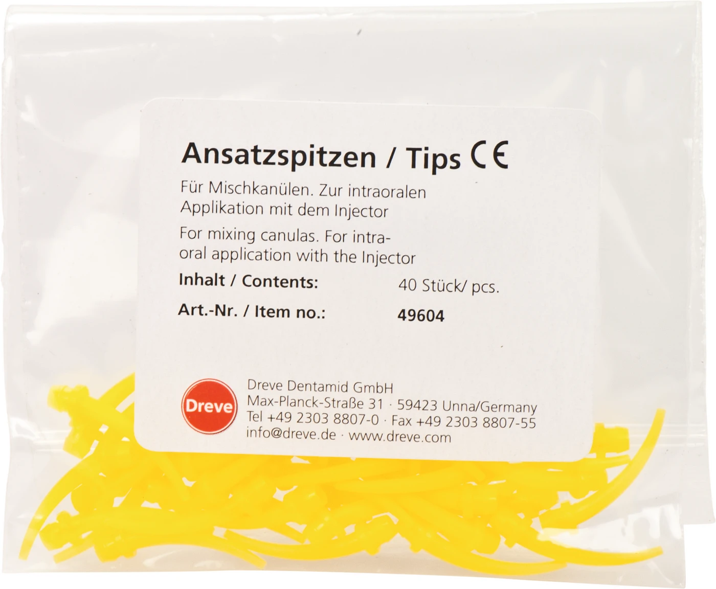 Ansatzspitzen Packung 40 Stück gelb