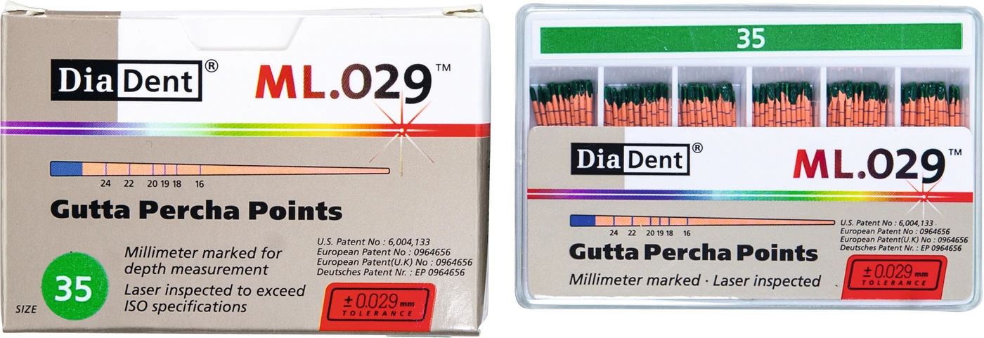 DiaDent® ML.029™ Gutta Percha Points Packung 120 Stück ISO 035