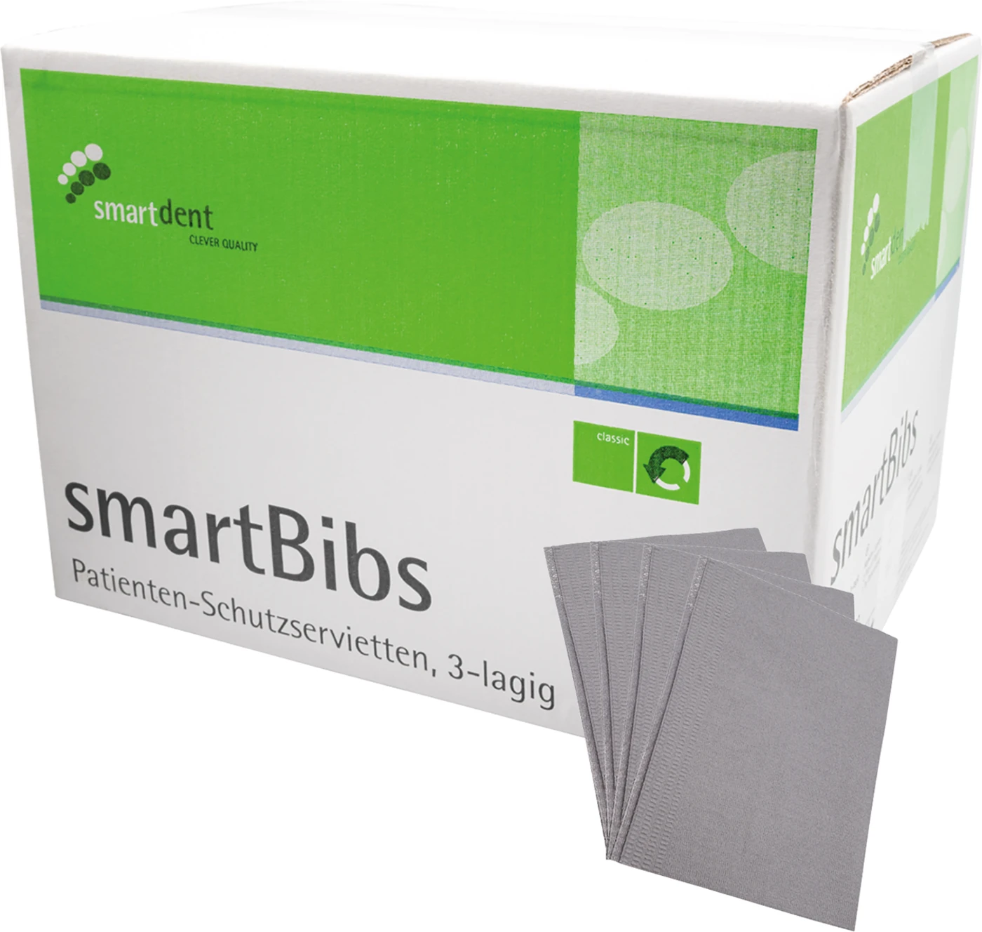 smartBibs Karton 500 Stück grau