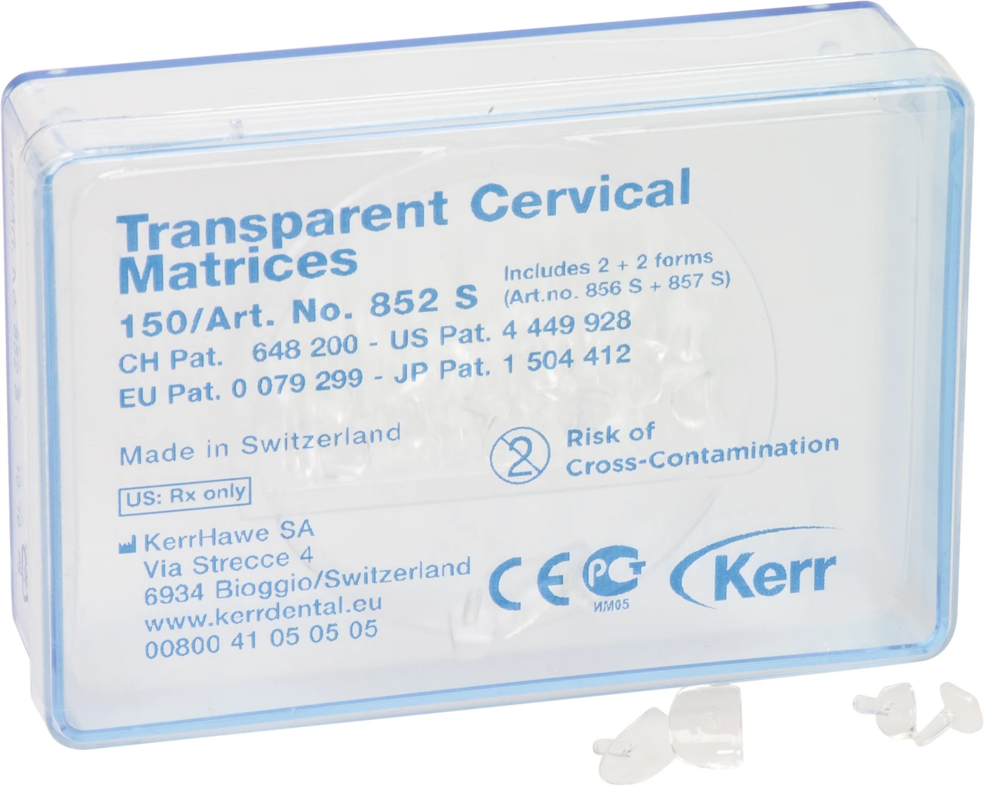 Zervikalmatrizen transparent Packung 150 Matrizen Form 852 S