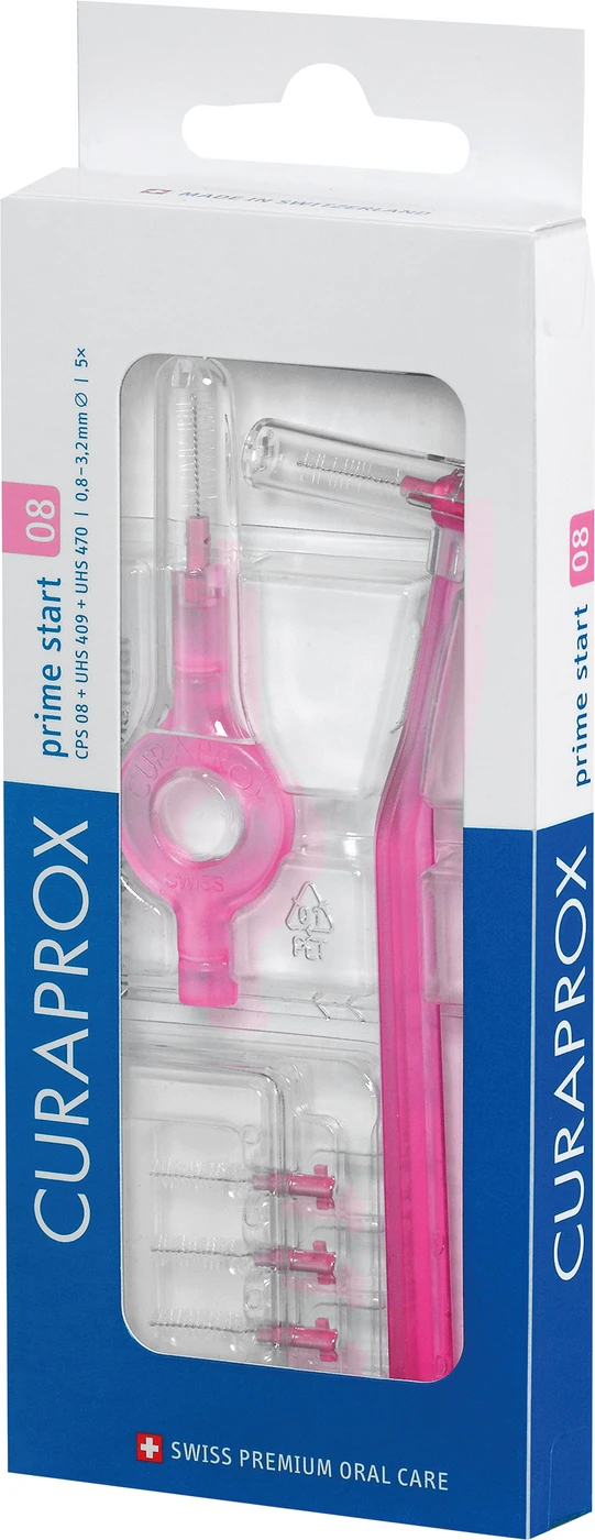 CURAPROX CPS prime start Packung 5 Bürsten 08 pink, Ø 3,2 mm, 2 Halter (UHS 409, UHS 470) CURAPROX CPS prime start Packung 5 Bürsten 08 pink, Ø 3,2 mm, 2 Halter (UHS 409, UHS 470)