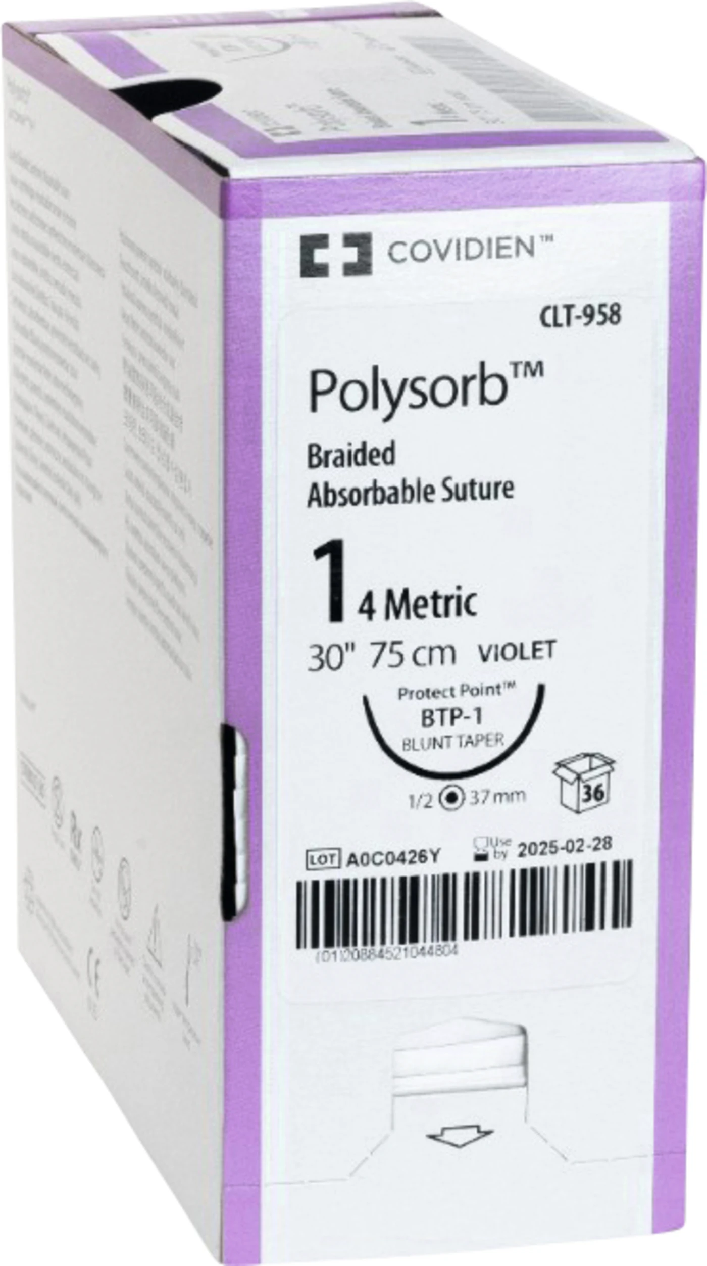 Polysorb™ Packung 36 Stück violett, 75 cm, C-12, Stärke 5-0