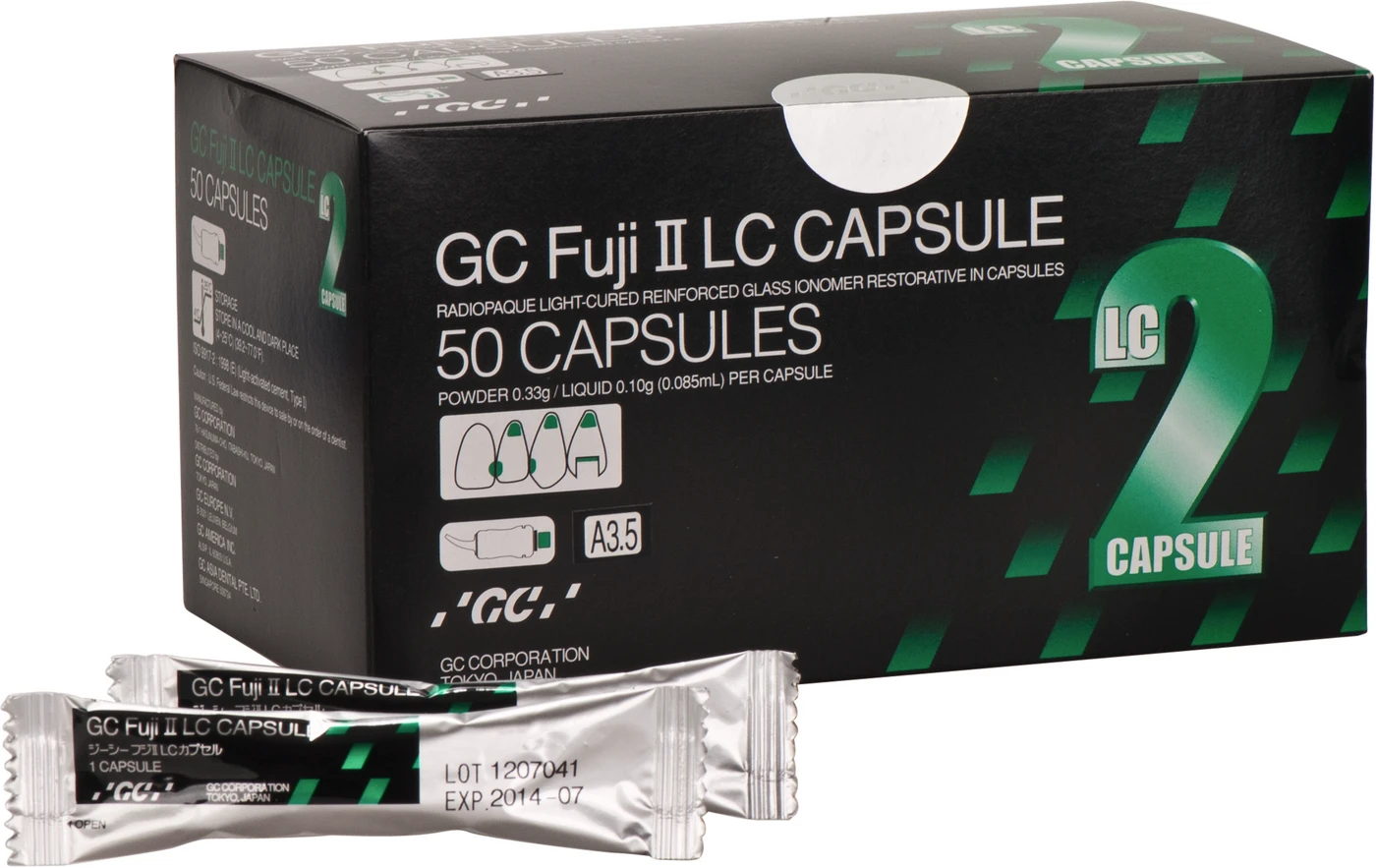 GC Fuji® II LC Capsule Improved Packung 50 Kapseln A3,5